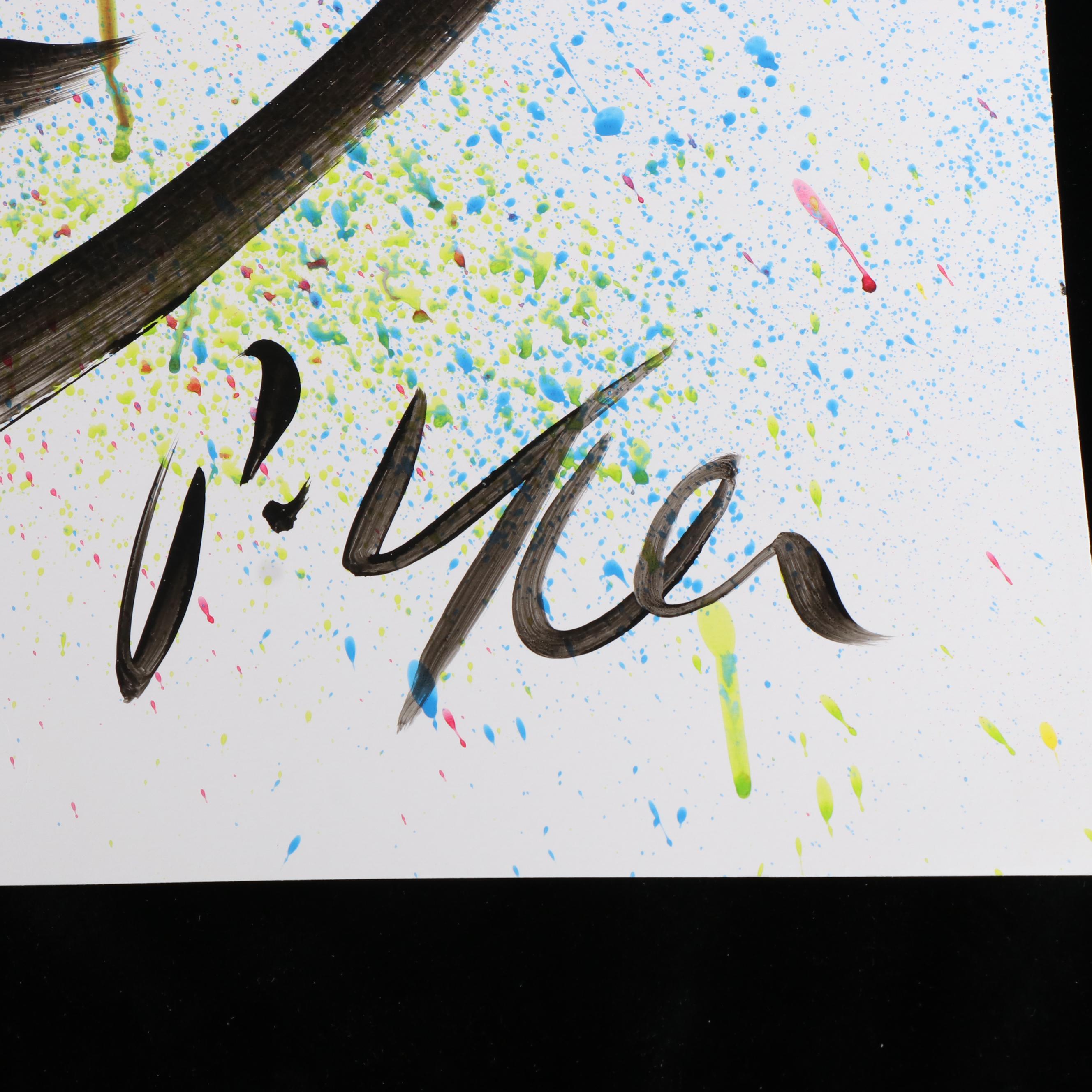 Peter Keil Abstract Acrylic Portrait Painting, Late 20th Century