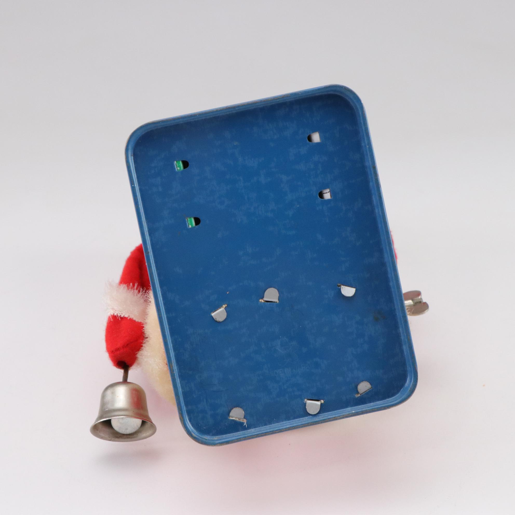 Tin Litho Mechanical and Plastic Santa Figurines, Mid to Late 20th Century