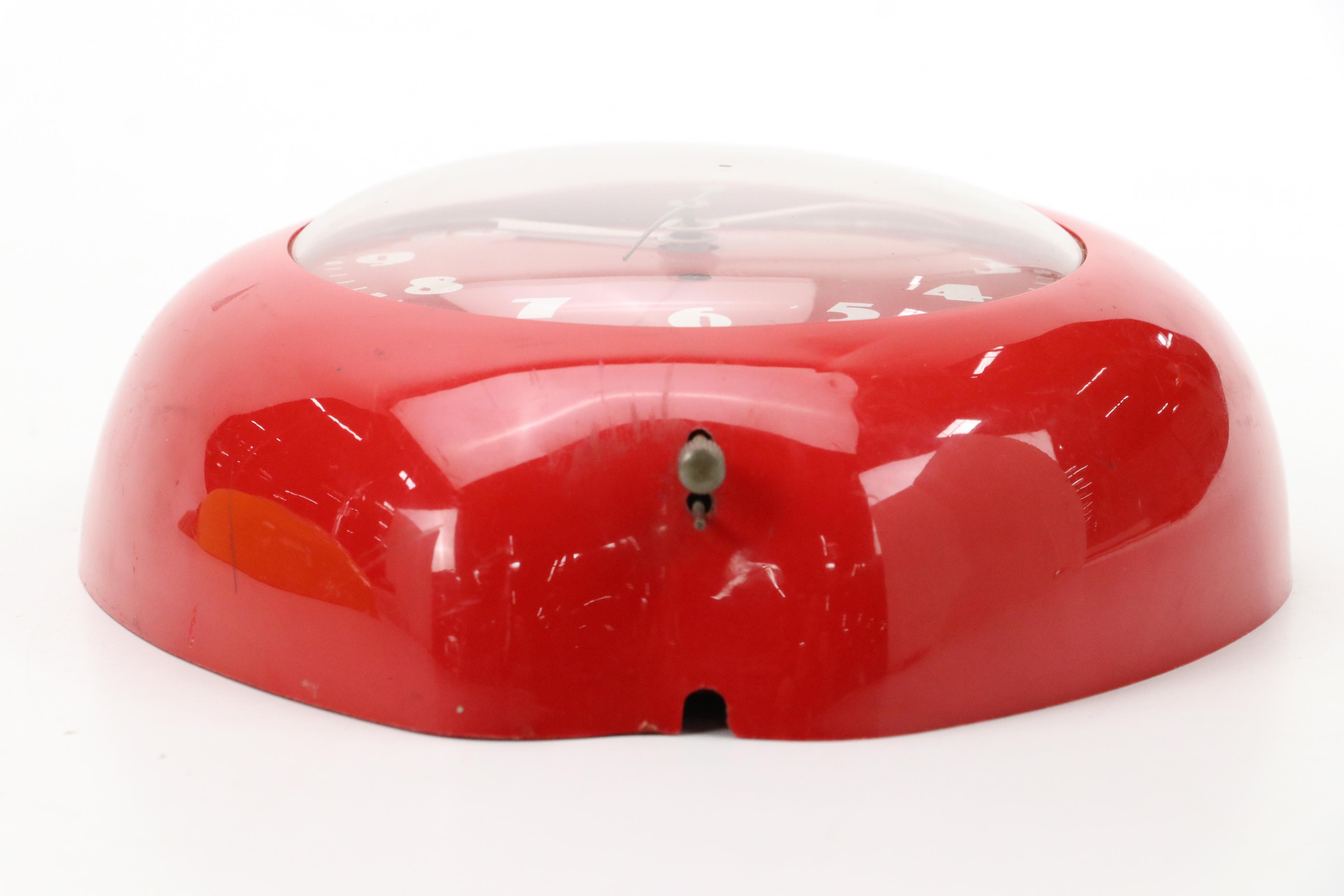 Seth Thomas Red and Yellow Apple Wall Clocks, Mid-20th Century