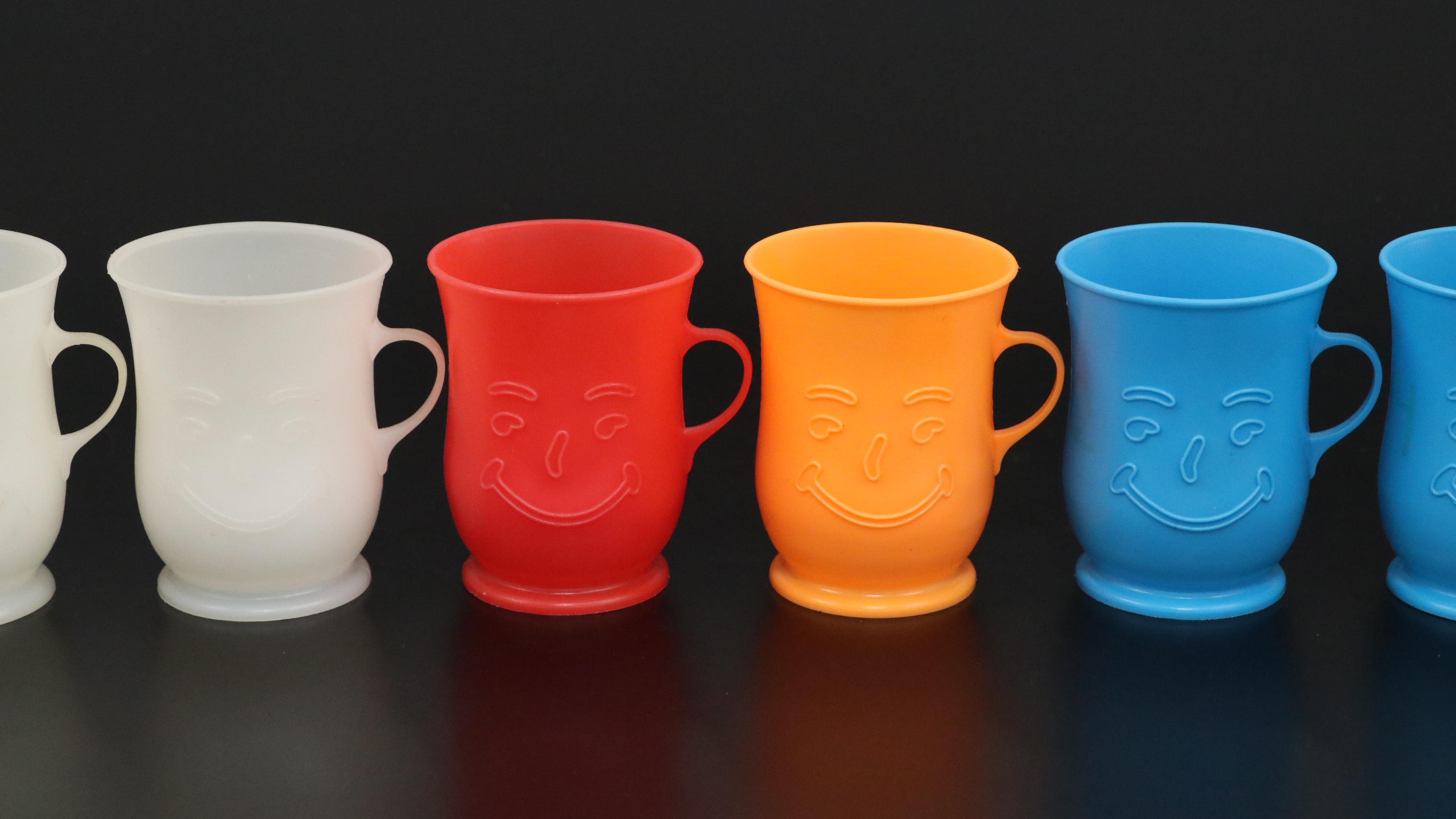 Kool-Aid Man Plastic Pitcher with Cups, Late 20th Century