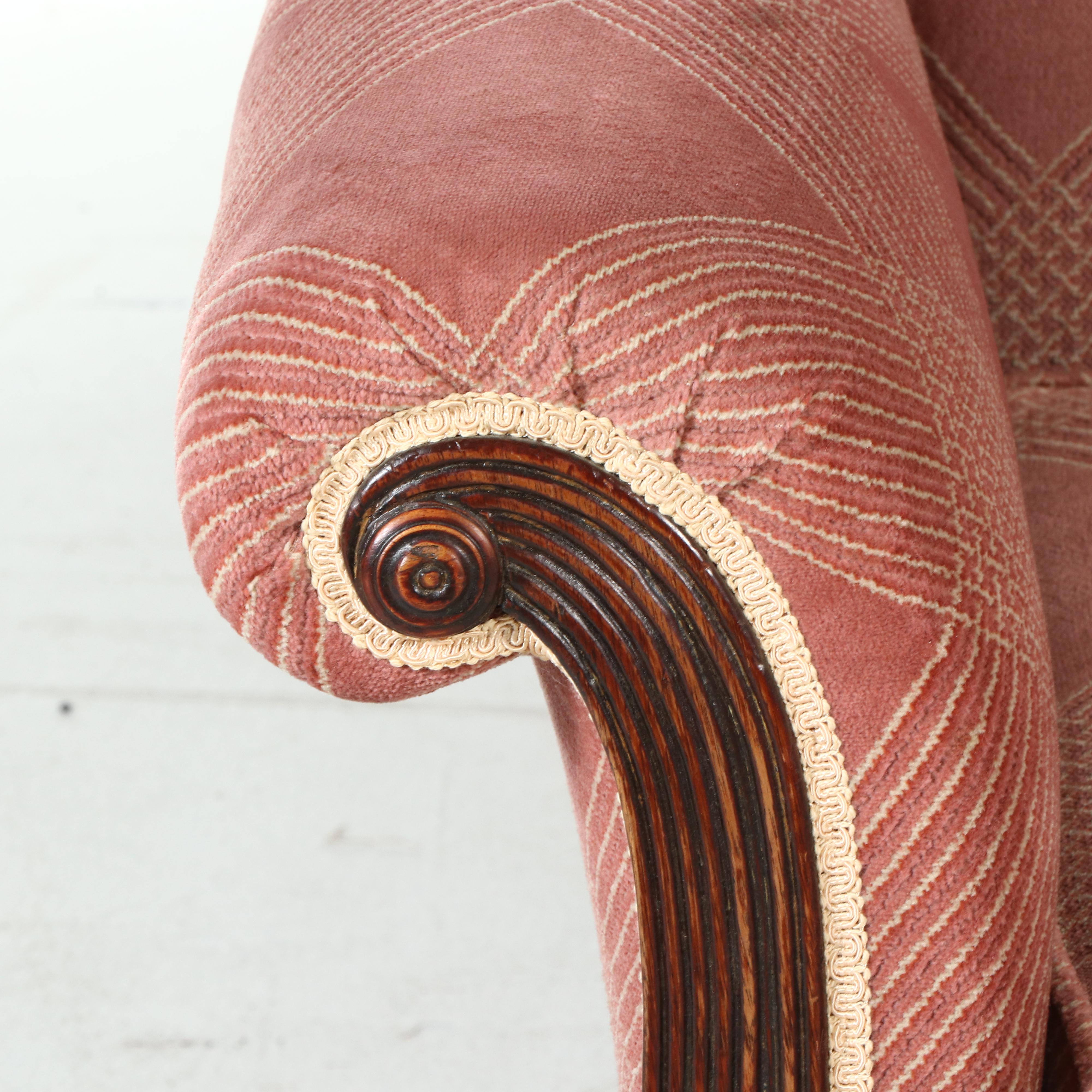 Regency Style Custom Velvet Upholstered Loveseat