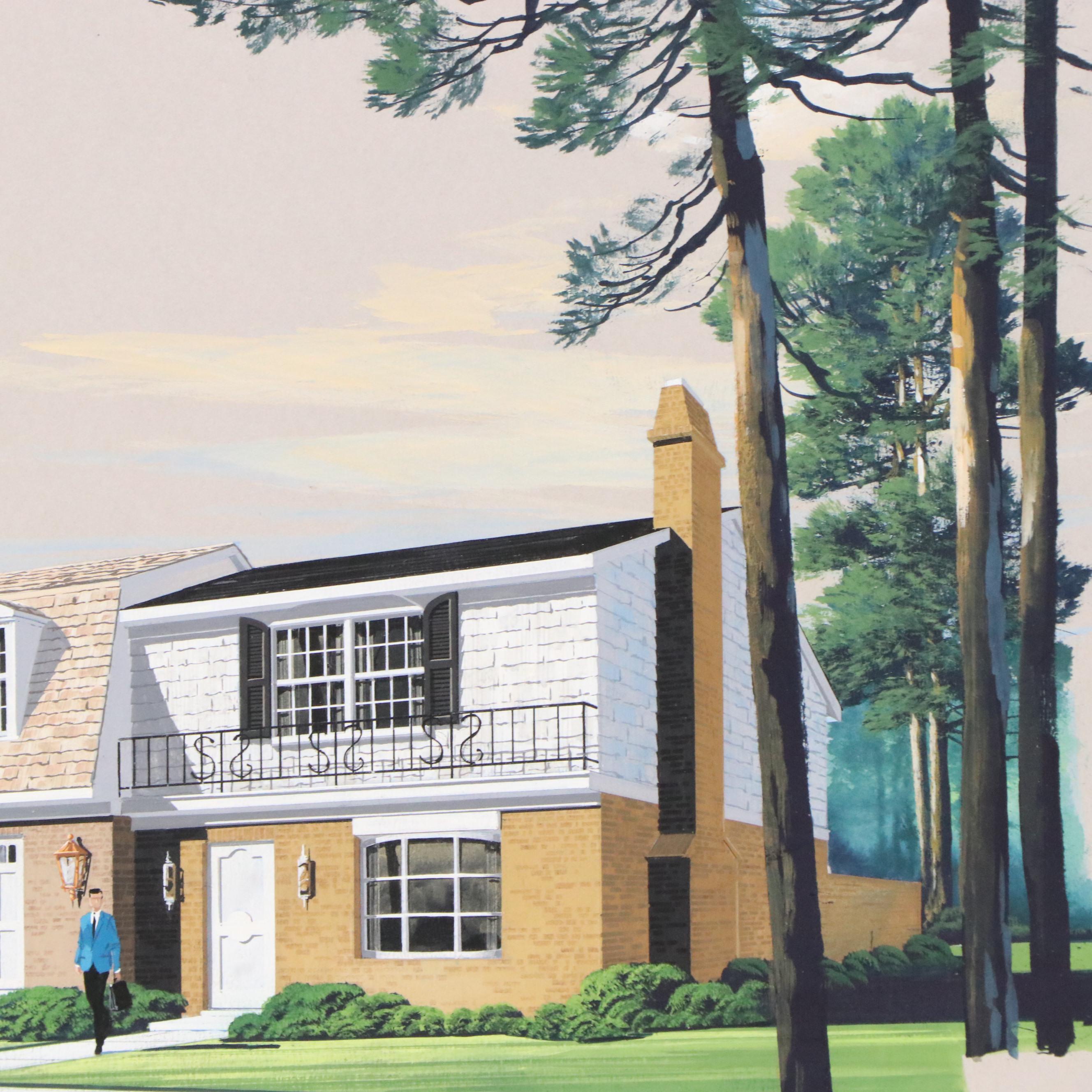 Art Associates Inc. Gouache Illustration Architectural Rendering for