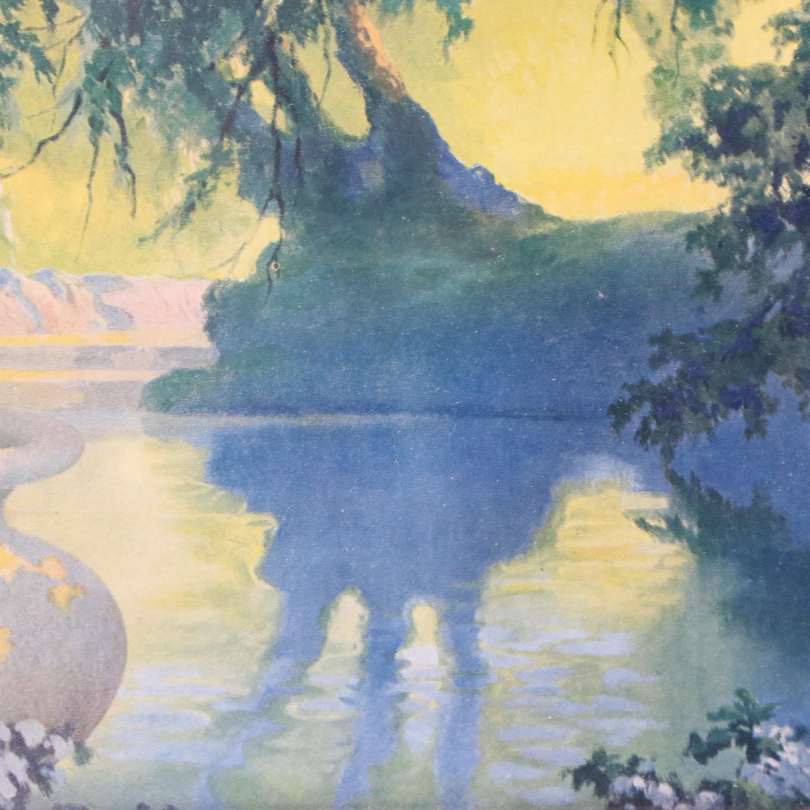 Offset Lithograph After Chester K. Van Nortwick "Love's Meditation" Early 20th C