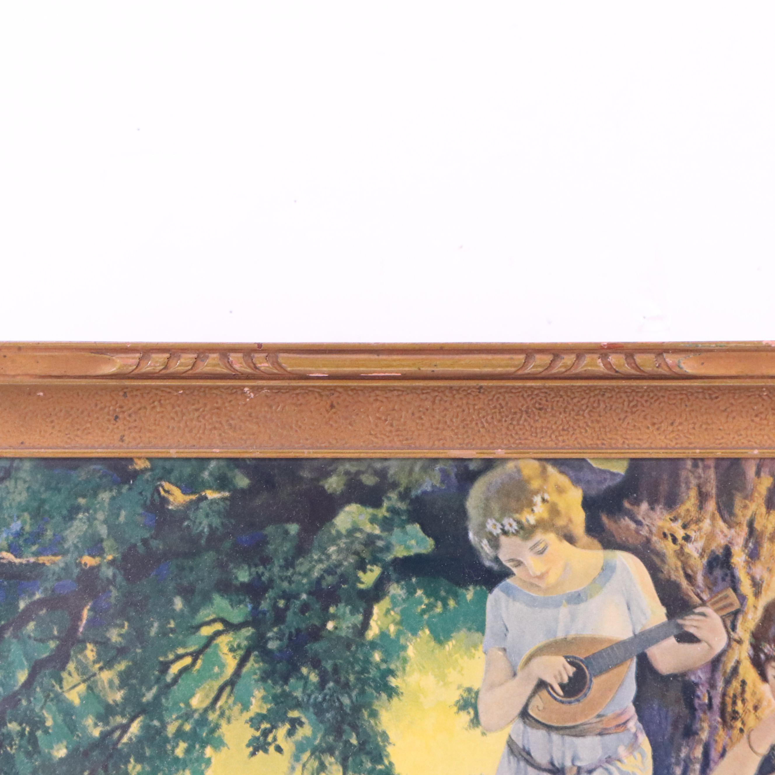 Offset Lithograph After Chester K. Van Nortwick "Love's Meditation" Early 20th C