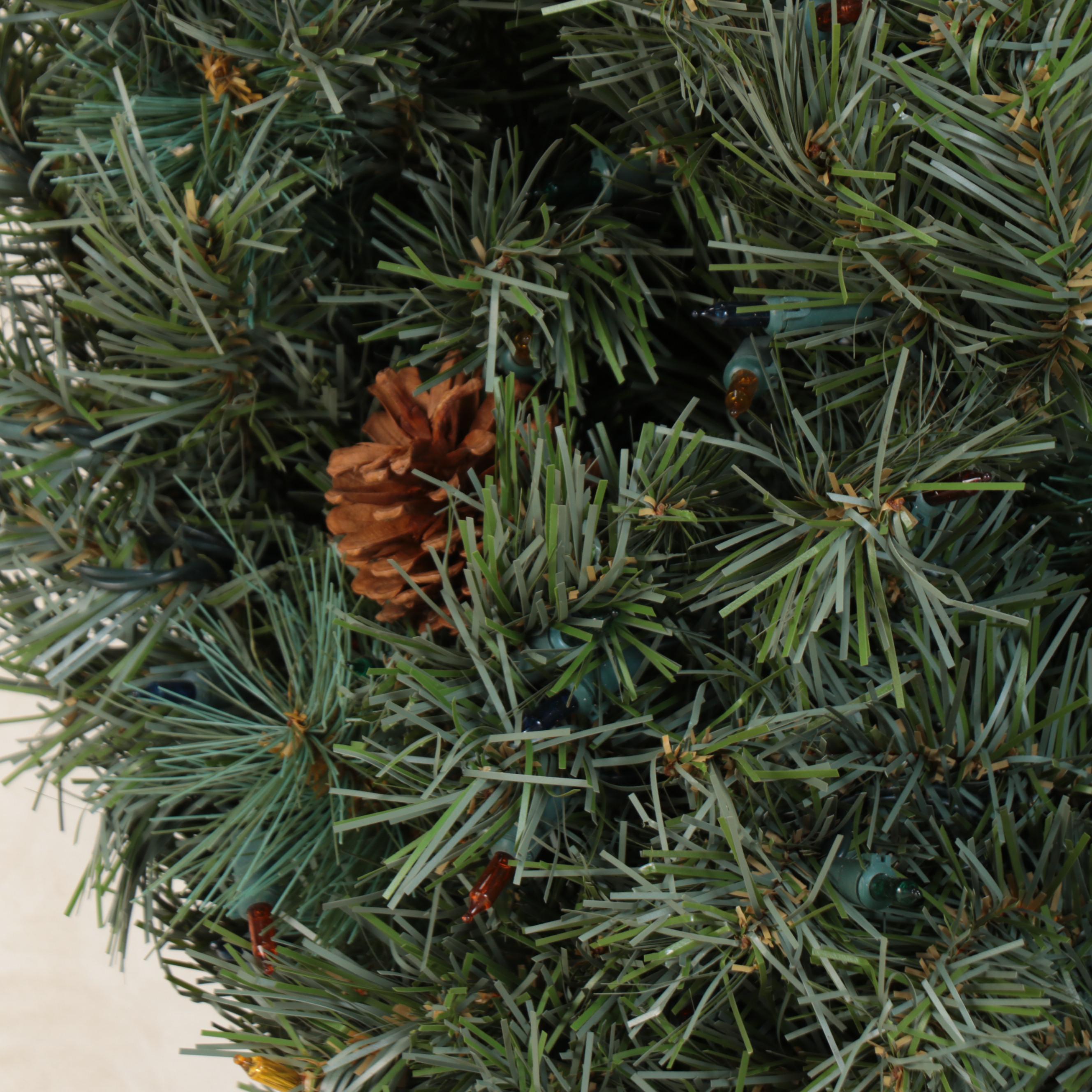 Faux Fir Pre-Lit LED Wreath and Plain Wreath