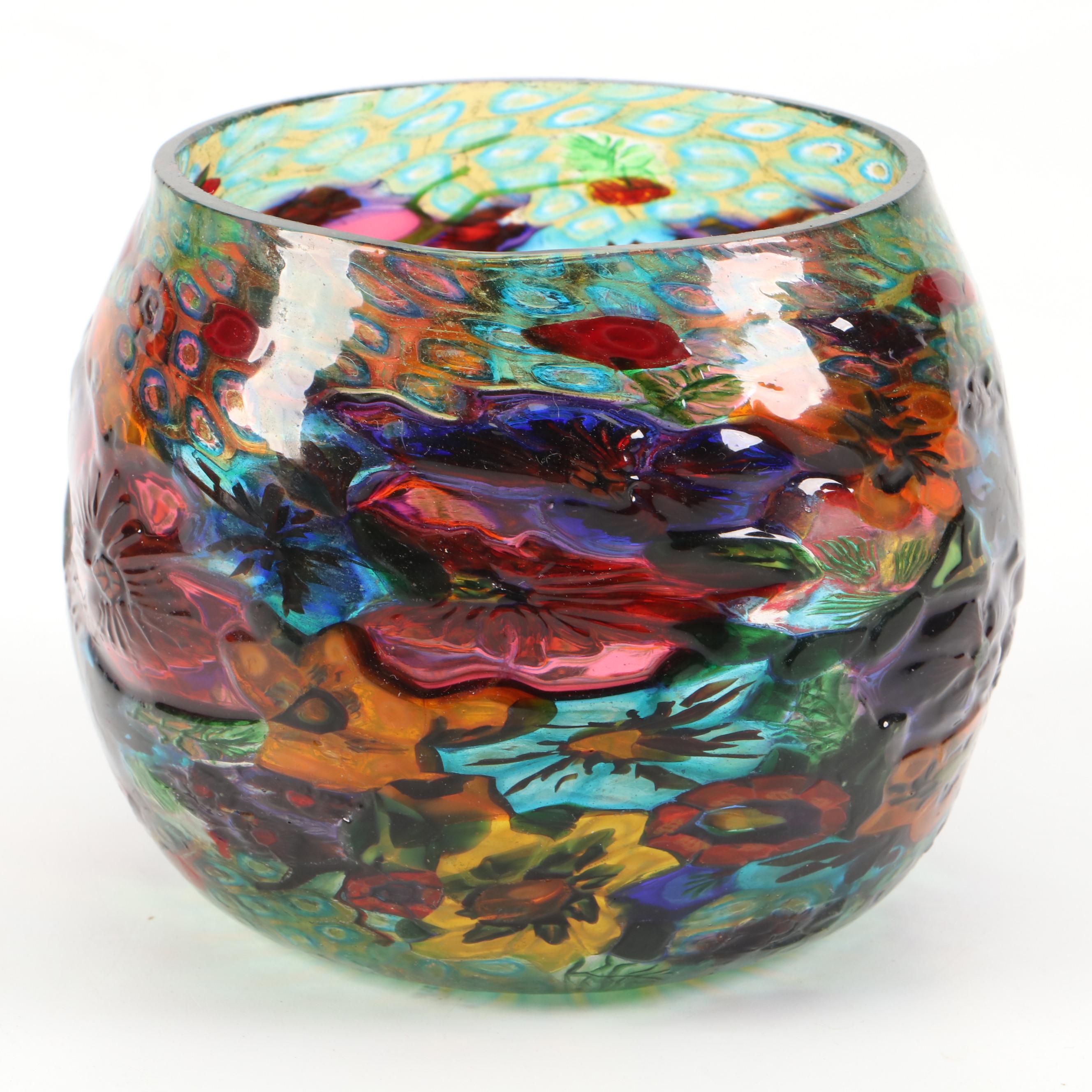 Ercole Barovier for Artisti Barovier Murrine Mosaico Murano Art Glass Vase