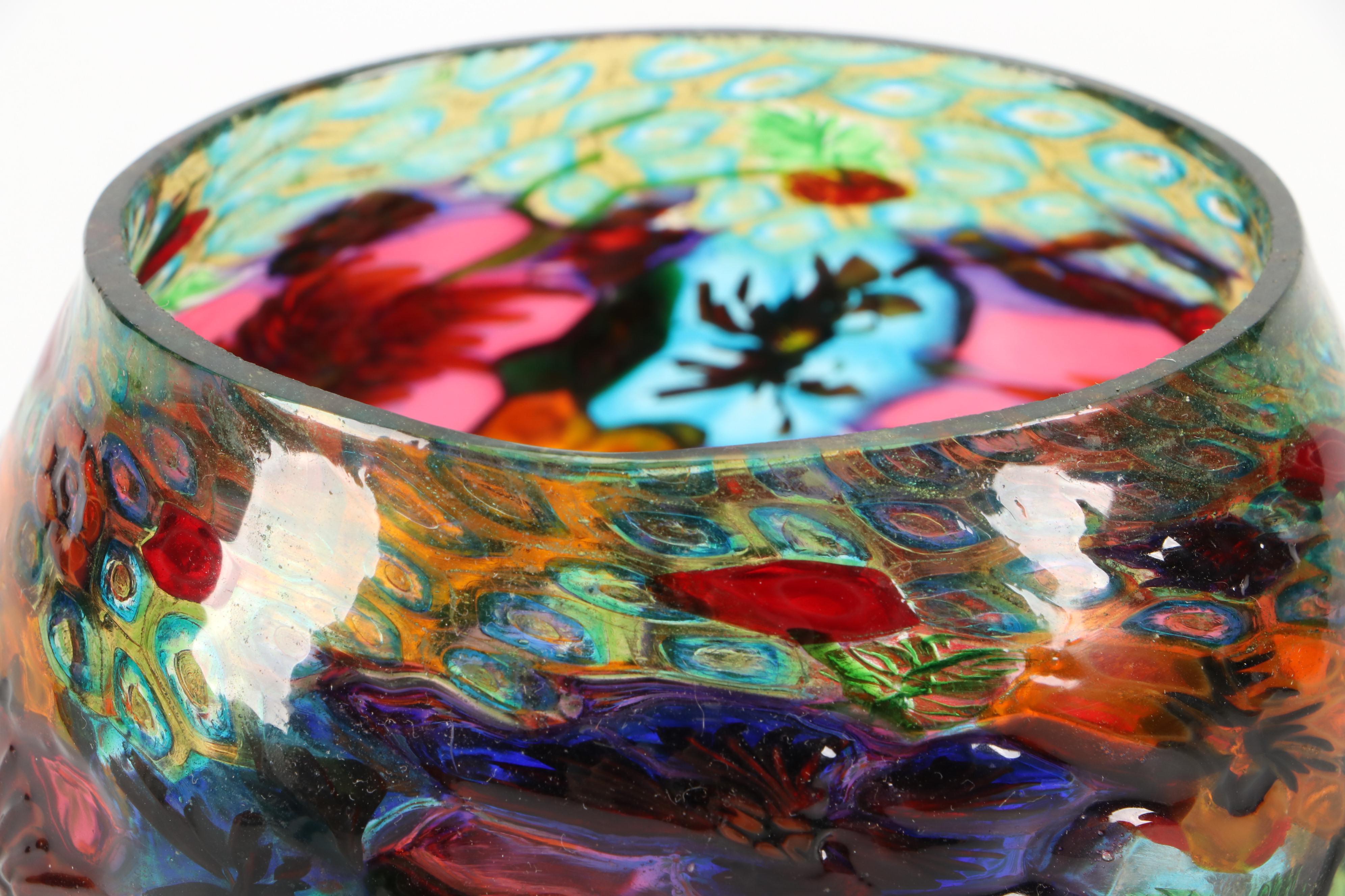 Ercole Barovier for Artisti Barovier Murrine Mosaico Murano Art Glass Vase