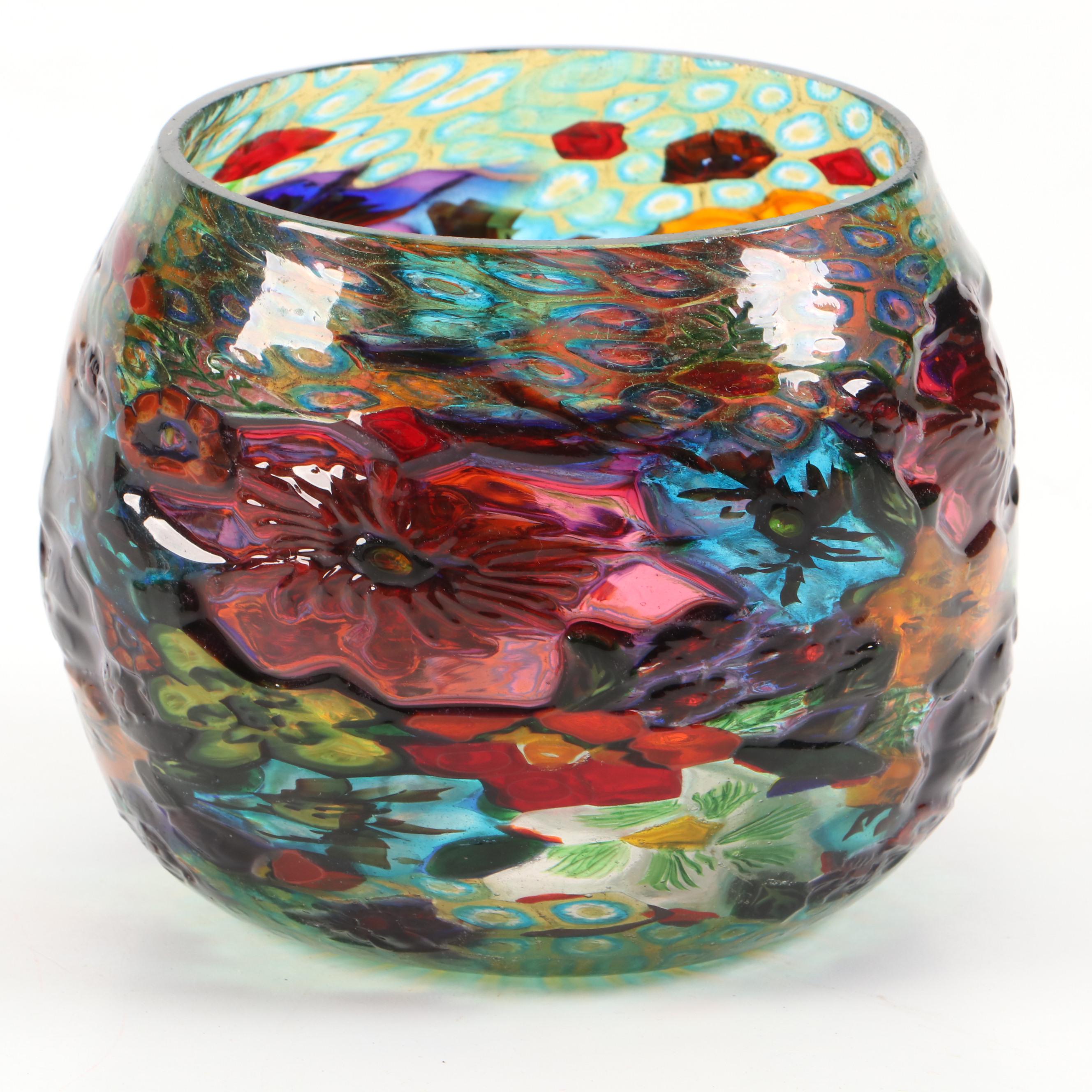 Ercole Barovier for Artisti Barovier Murrine Mosaico Murano Art Glass Vase