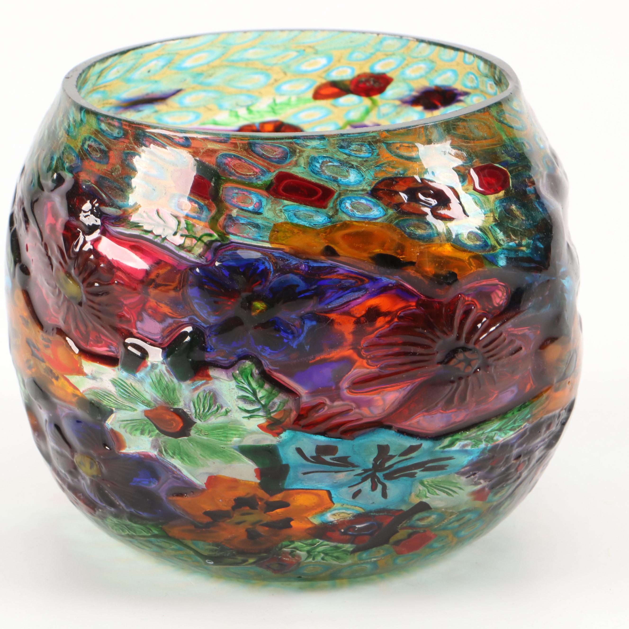 Ercole Barovier for Artisti Barovier Murrine Mosaico Murano Art Glass Vase