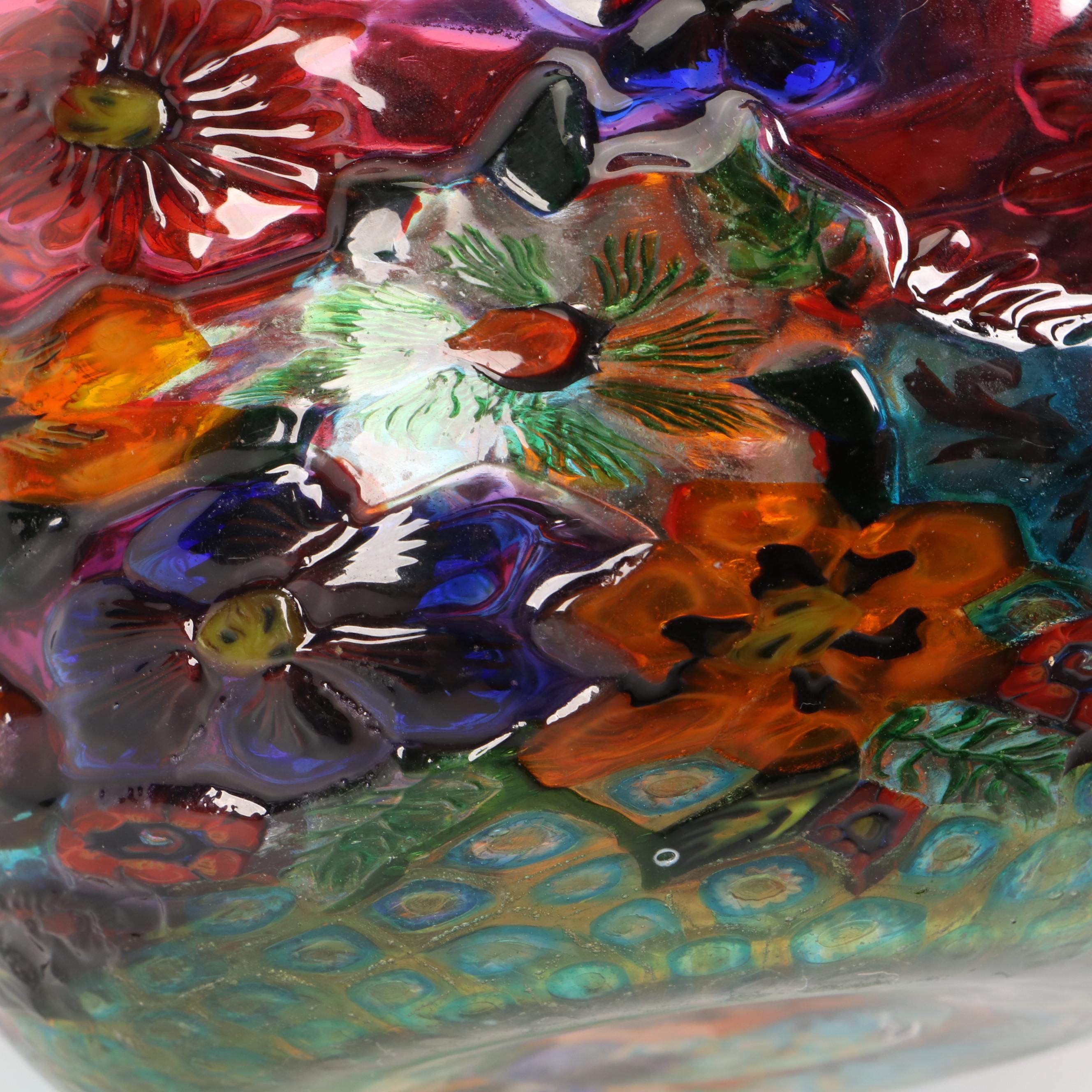 Ercole Barovier for Artisti Barovier Murrine Mosaico Murano Art Glass Vase