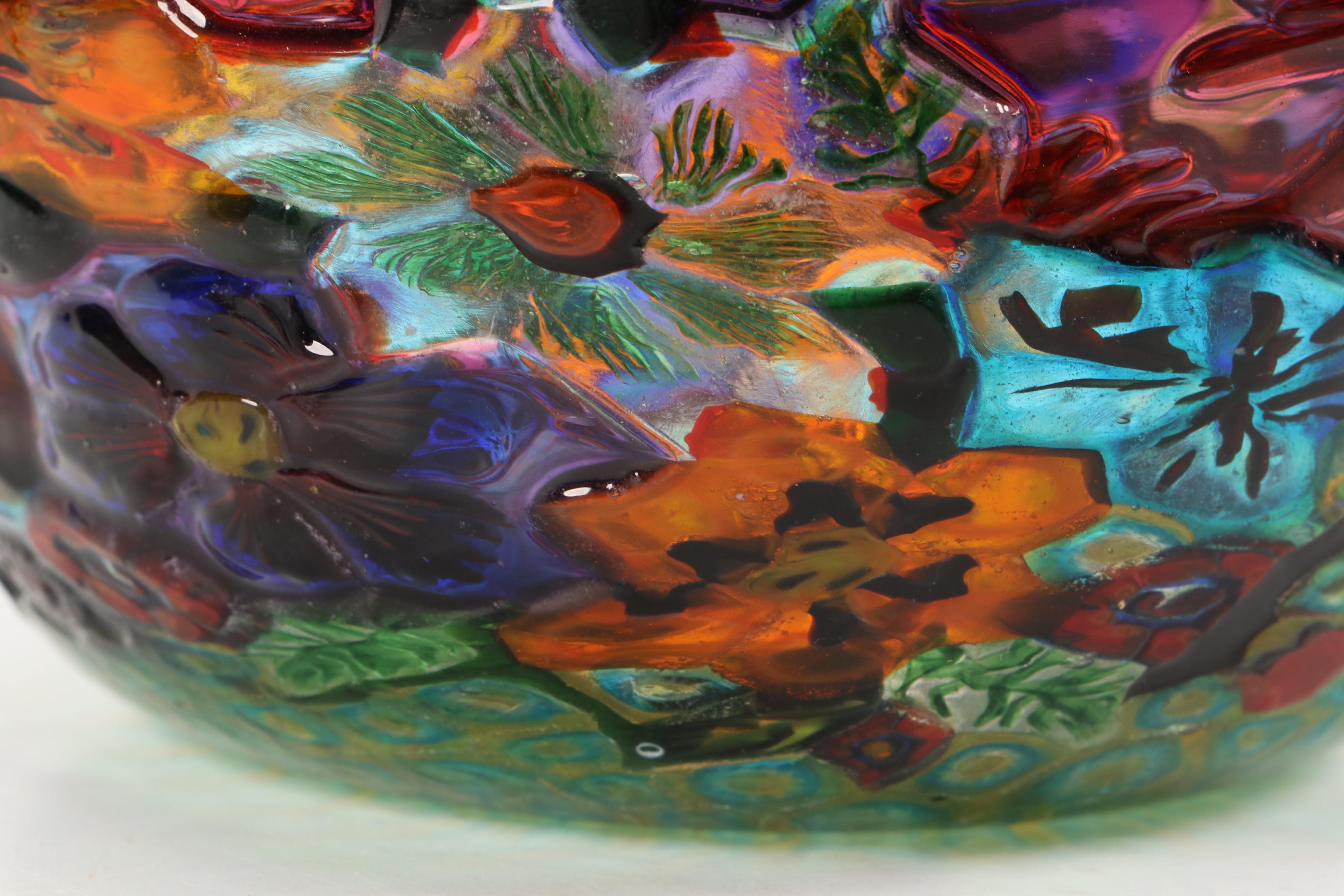 Ercole Barovier for Artisti Barovier Murrine Mosaico Murano Art Glass Vase