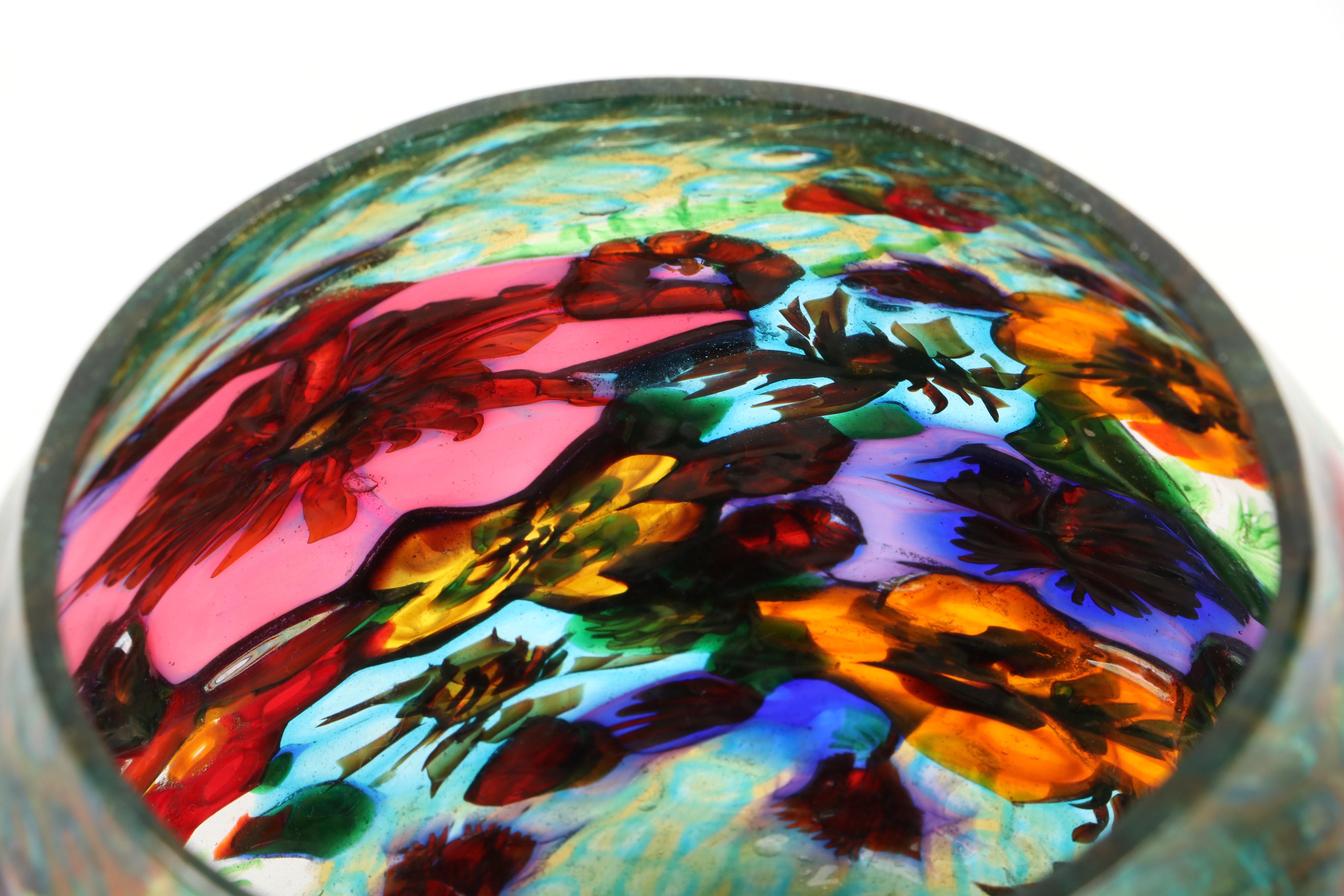 Ercole Barovier for Artisti Barovier Murrine Mosaico Murano Art Glass Vase