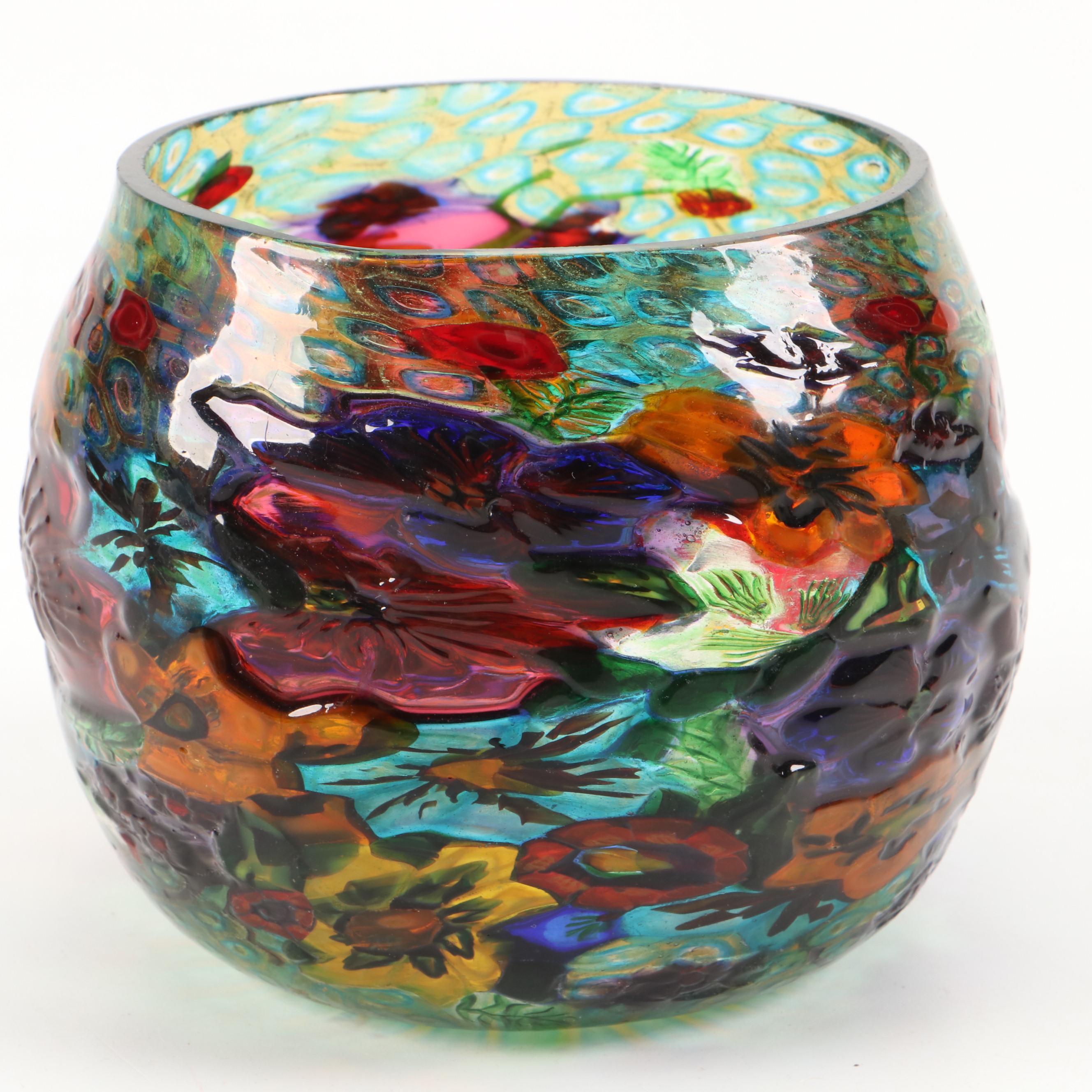 Ercole Barovier for Artisti Barovier Murrine Mosaico Murano Art Glass Vase