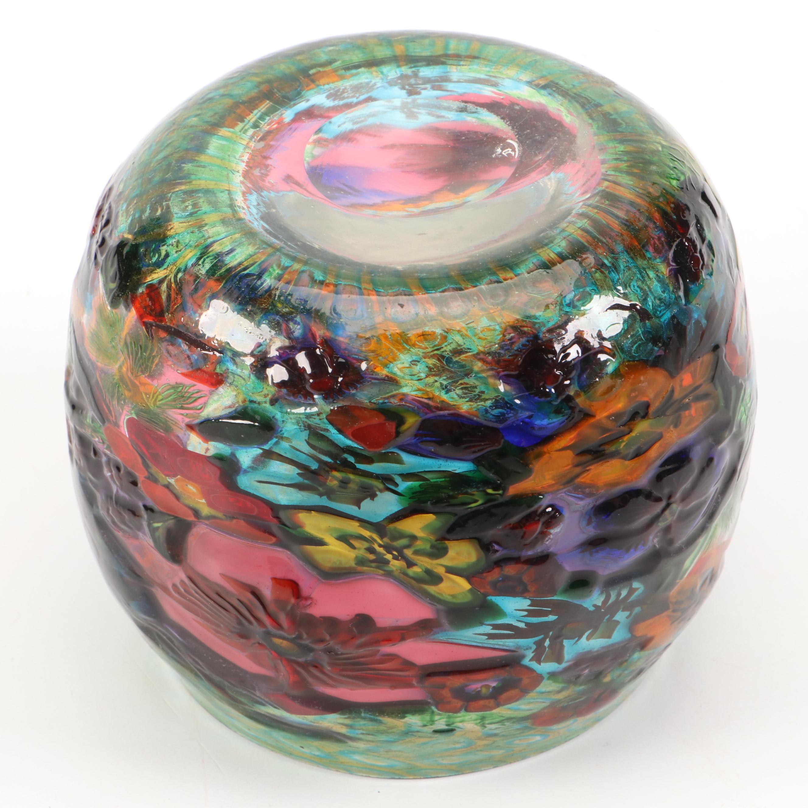 Ercole Barovier for Artisti Barovier Murrine Mosaico Murano Art Glass Vase