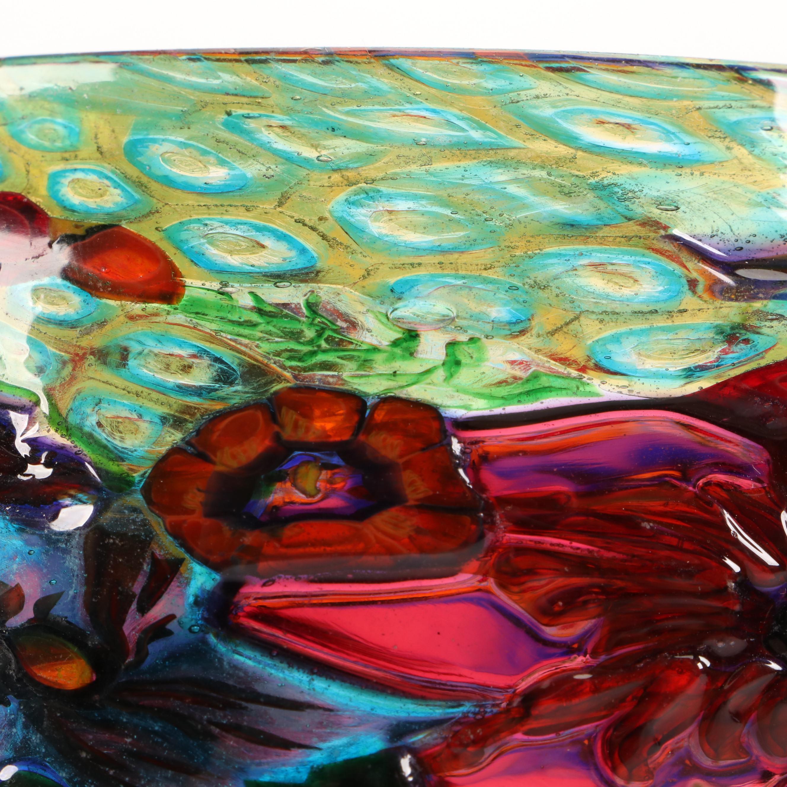 Ercole Barovier for Artisti Barovier Murrine Mosaico Murano Art Glass Vase