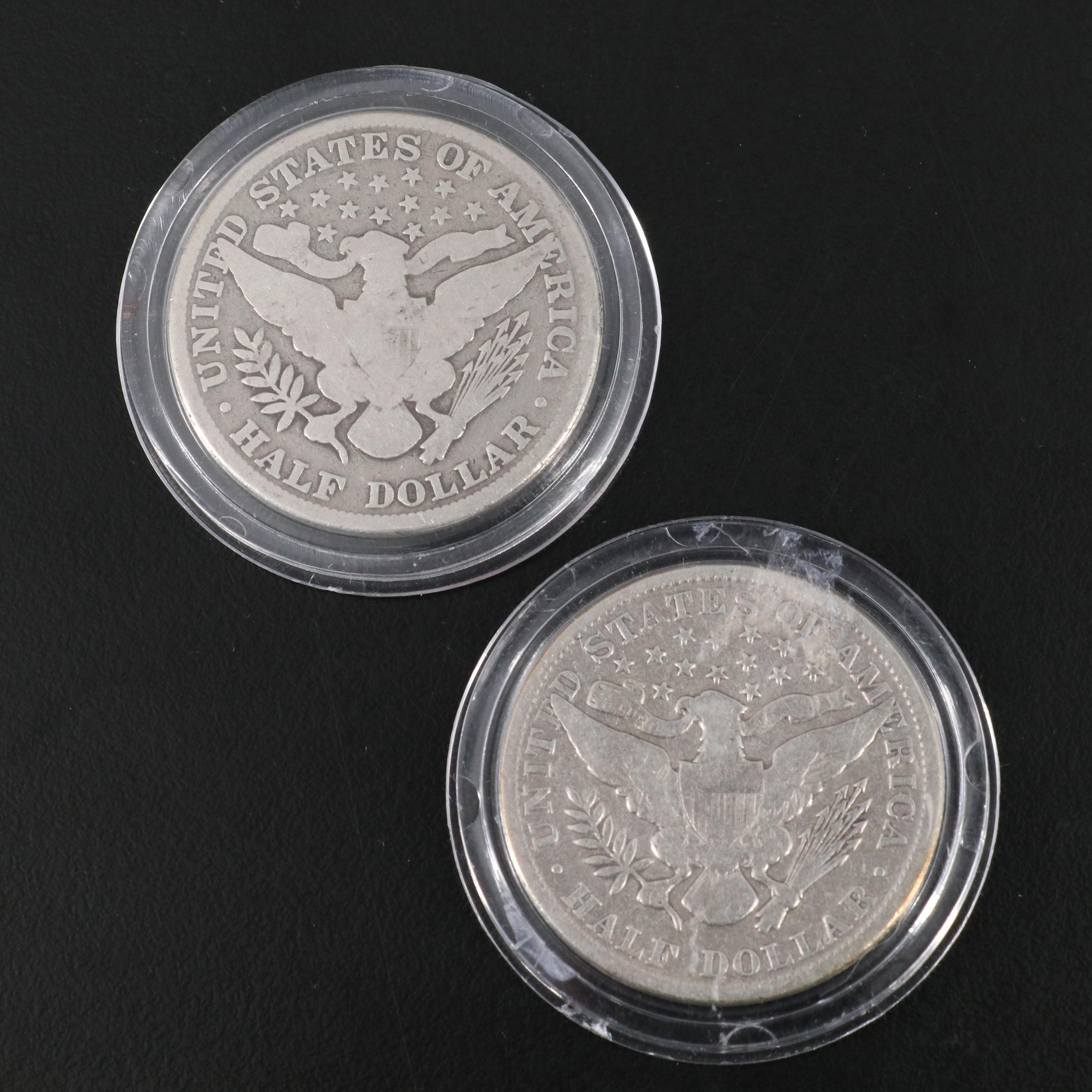 Set of Twenty-Four Barber Silver Half Dollars, Complete Date Set, 1892 to 1915