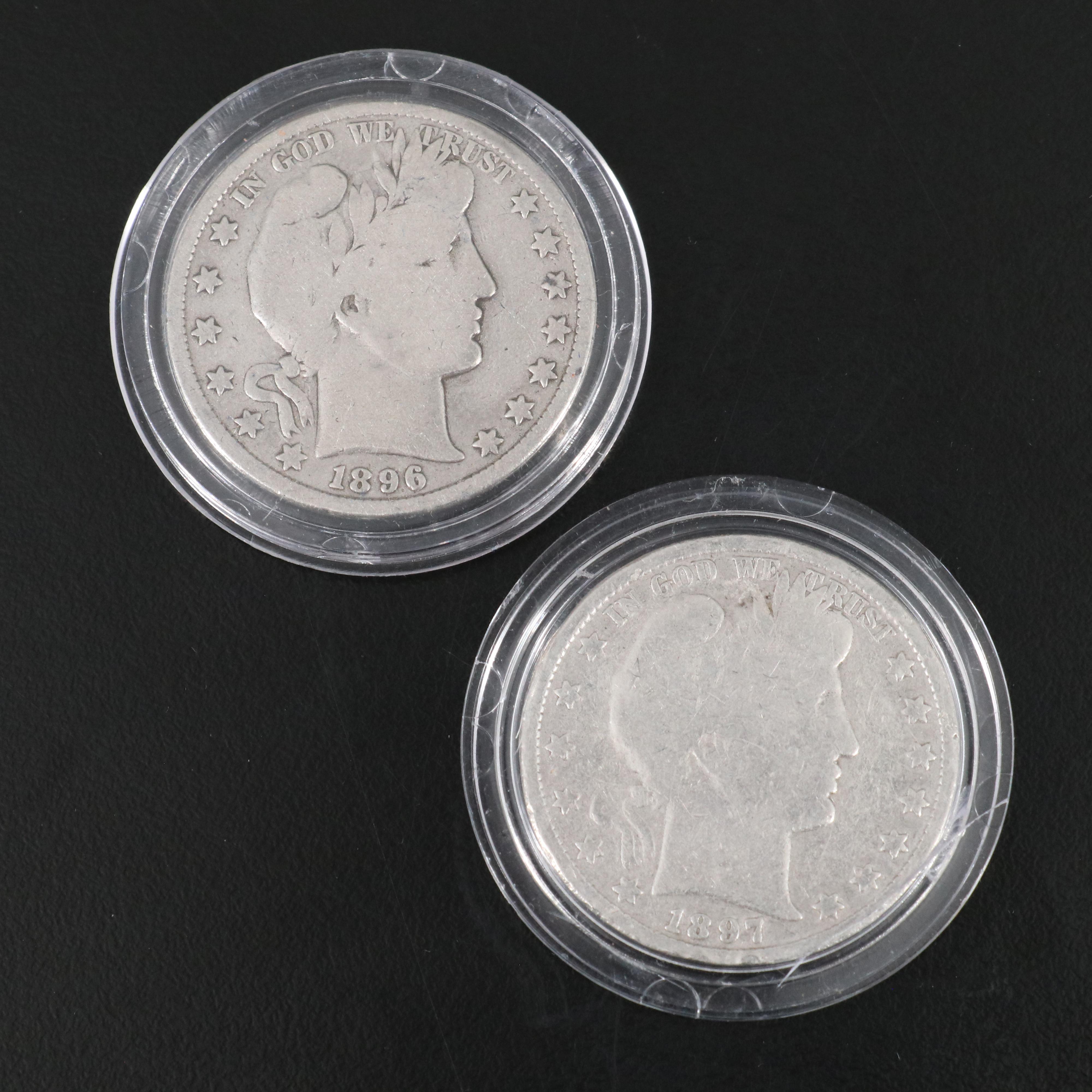 Set of Twenty-Four Barber Silver Half Dollars, Complete Date Set, 1892 to 1915