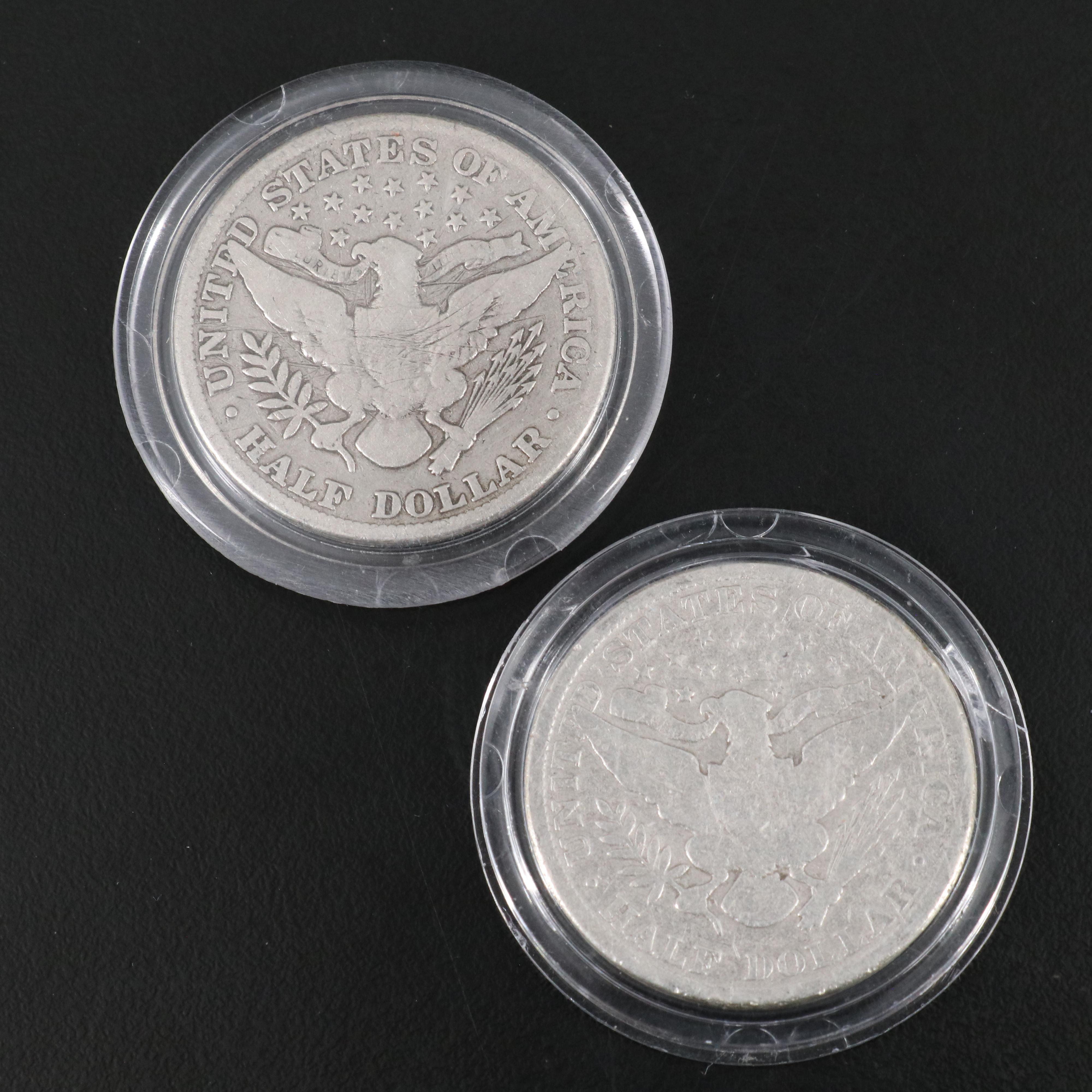 Set of Twenty-Four Barber Silver Half Dollars, Complete Date Set, 1892 to 1915