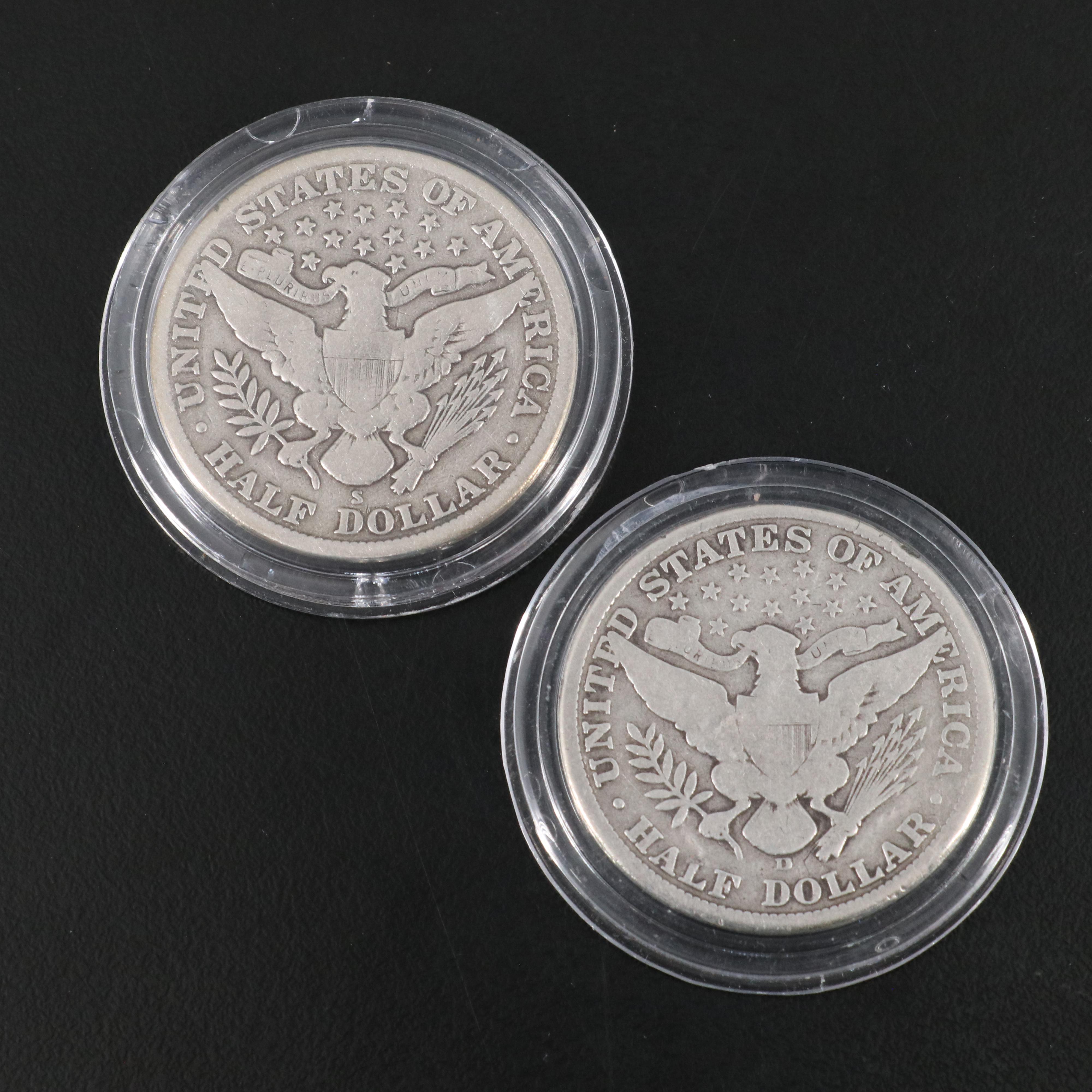 Set of Twenty-Four Barber Silver Half Dollars, Complete Date Set, 1892 to 1915