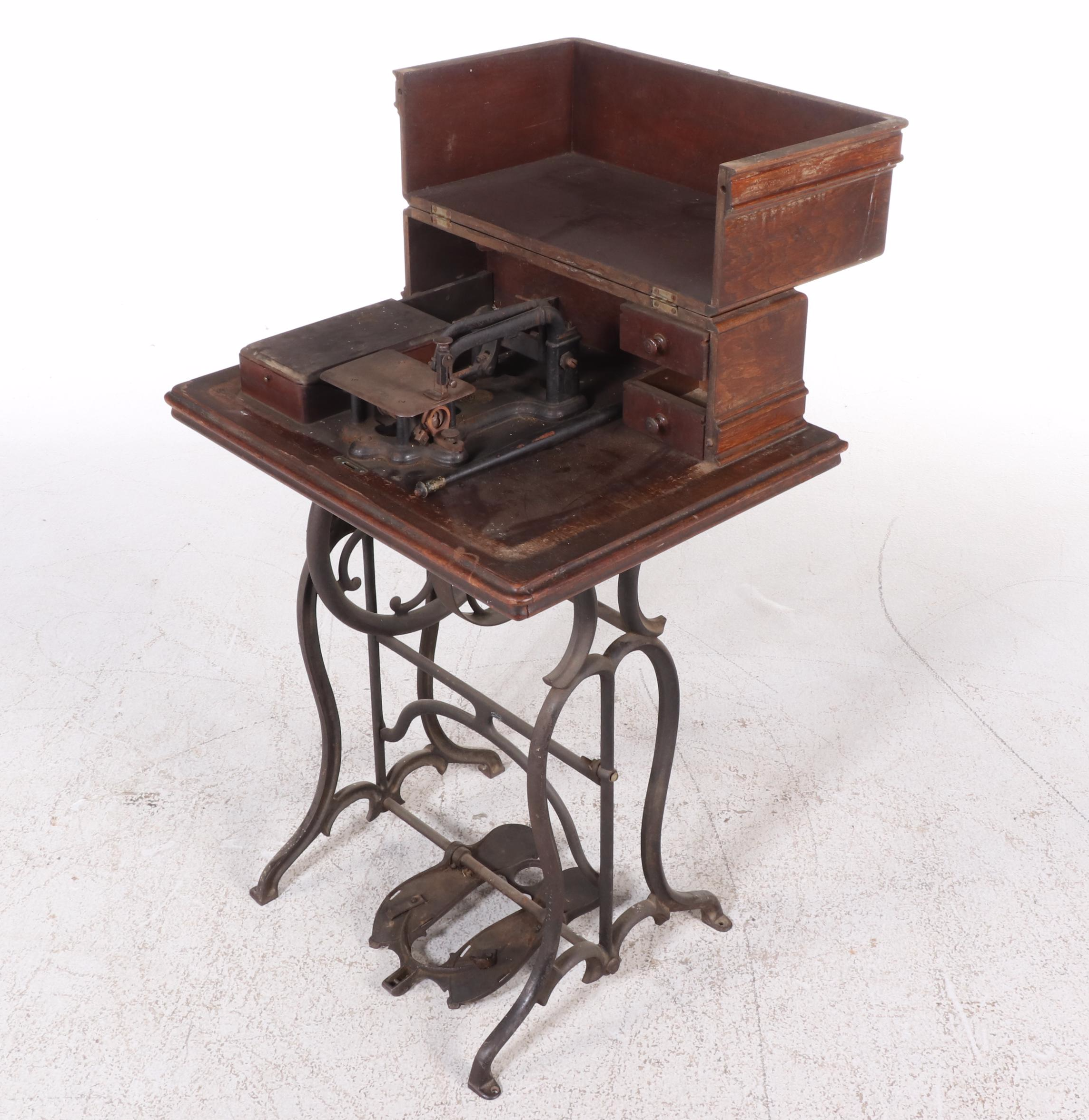 Wheeler & Wilson Sewing Machine on Treadle Table, Late 19th Century