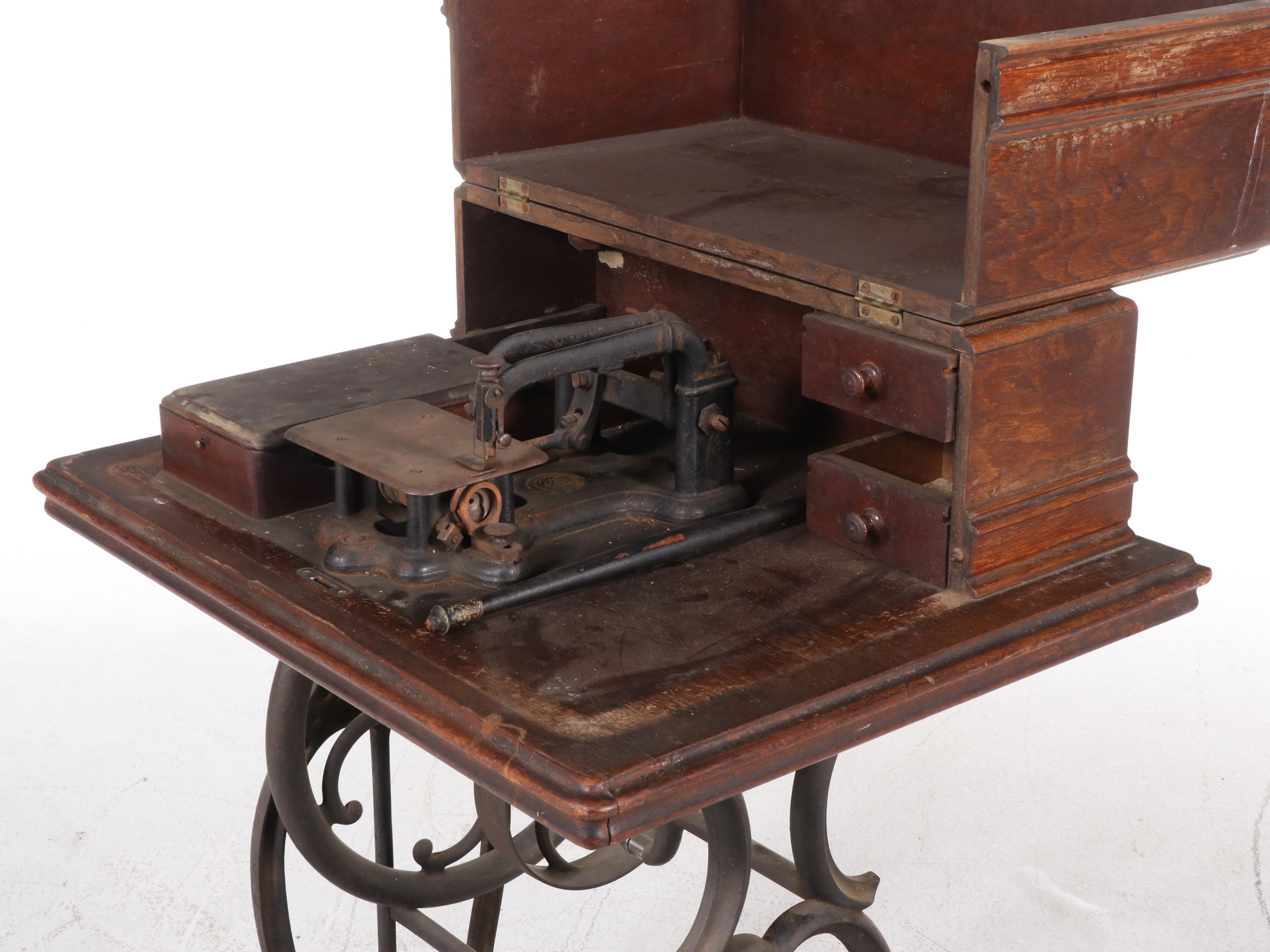 Wheeler & Wilson Sewing Machine on Treadle Table, Late 19th Century