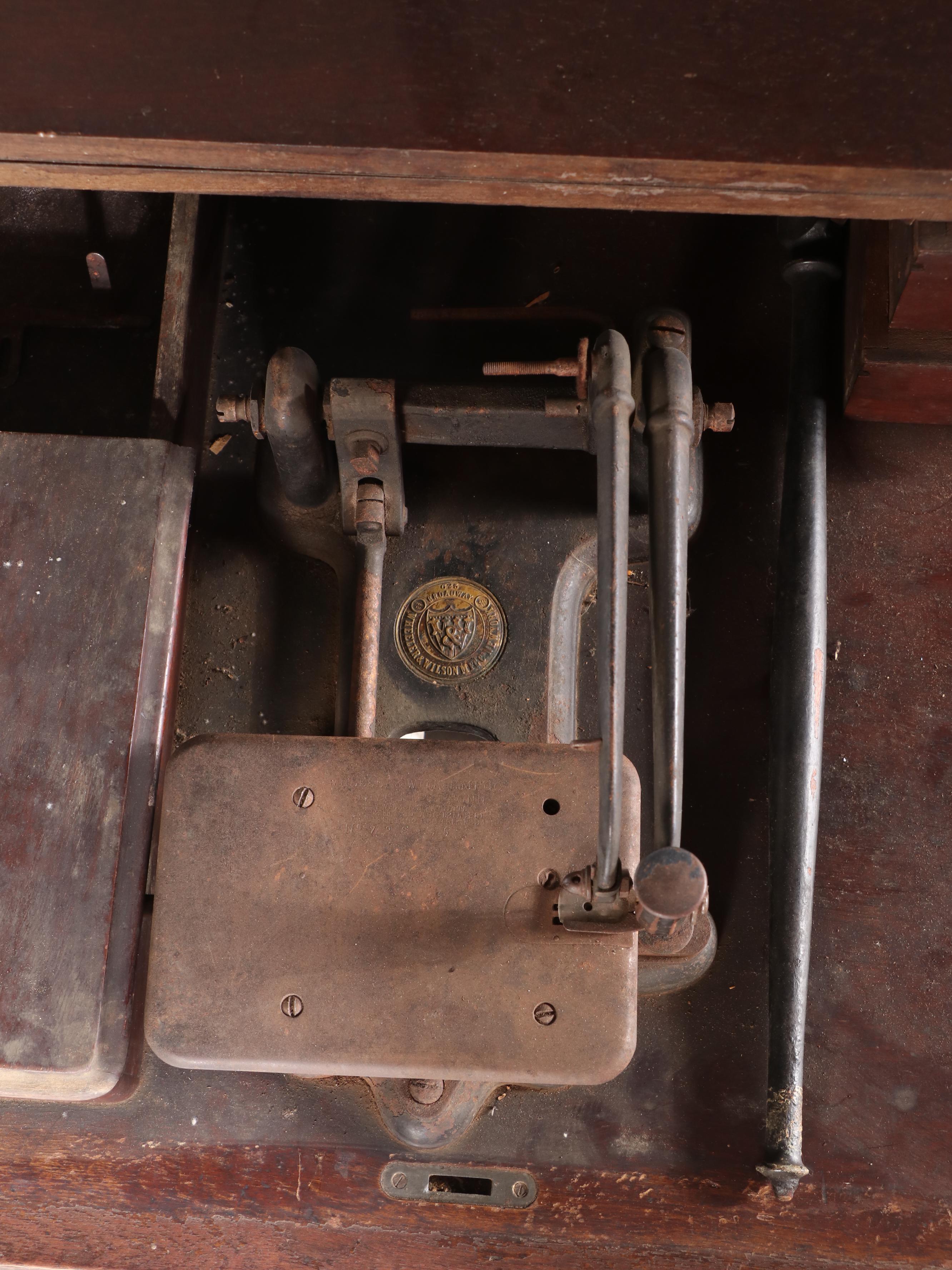 Wheeler & Wilson Sewing Machine on Treadle Table, Late 19th Century