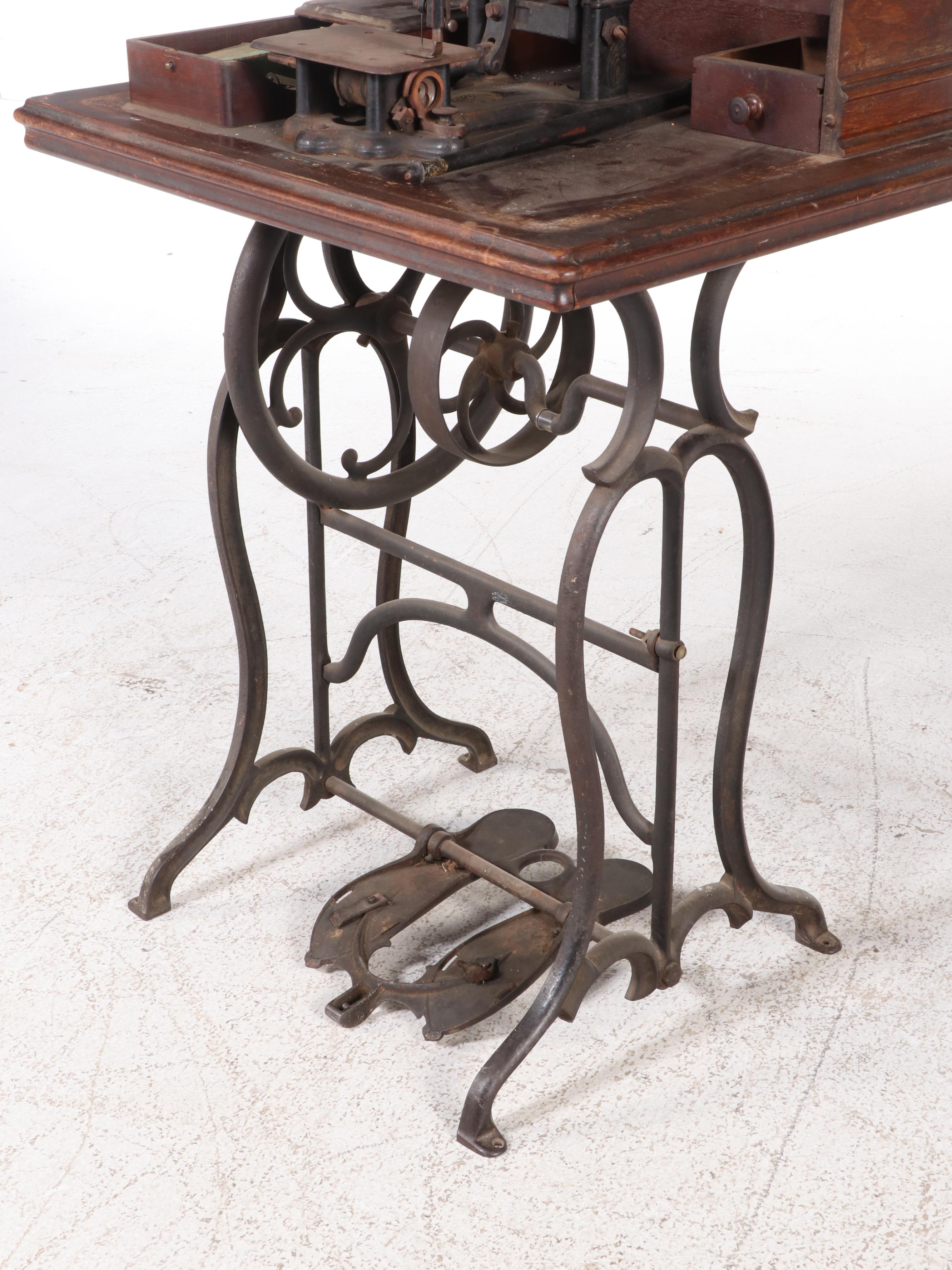 Wheeler & Wilson Sewing Machine on Treadle Table, Late 19th Century