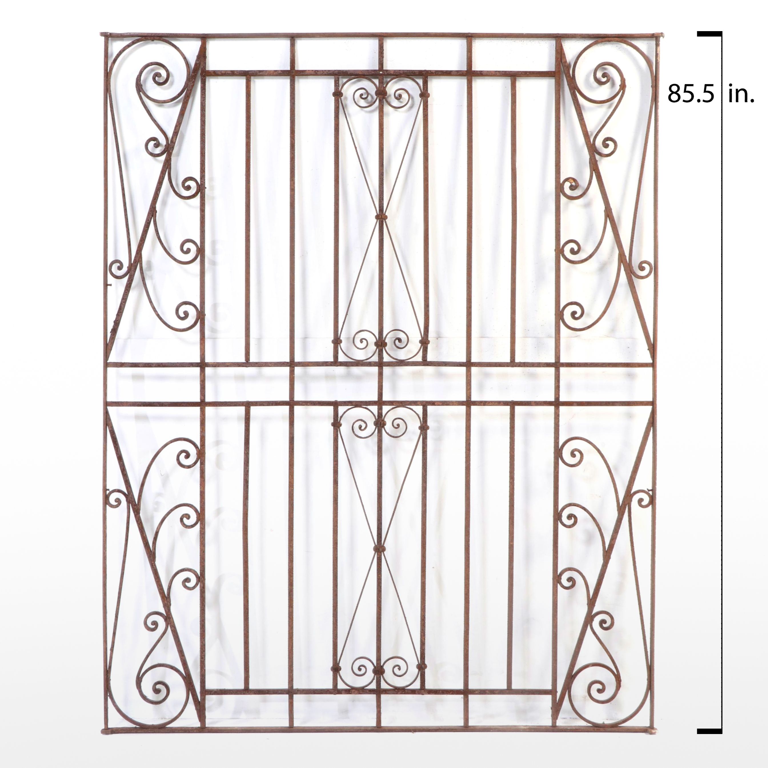 Late Victorian Style Hand-Forged Wrought Iron Door Grate