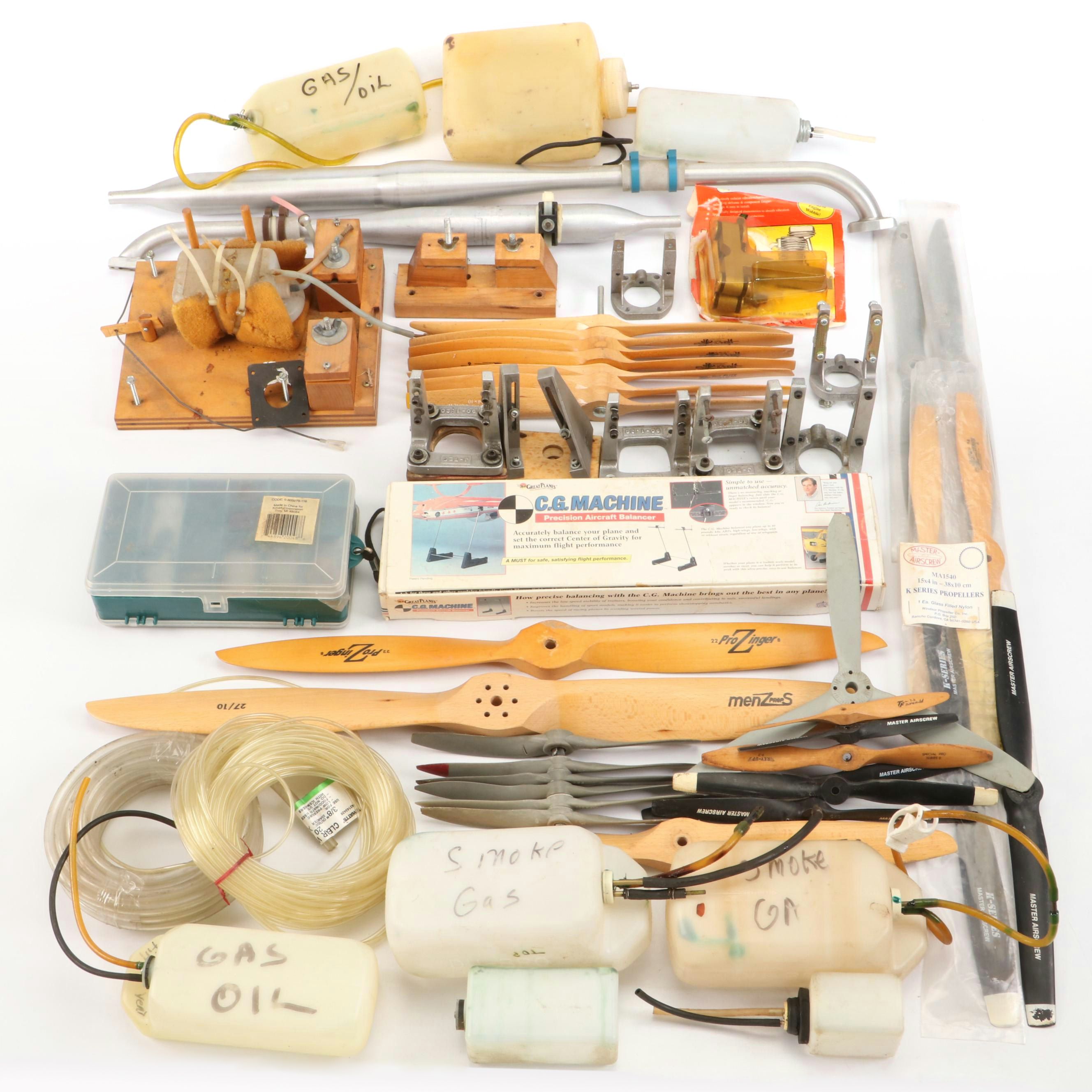 Model Airplane Propellers, Fuel Lines, Engine Mounts and Other Components
