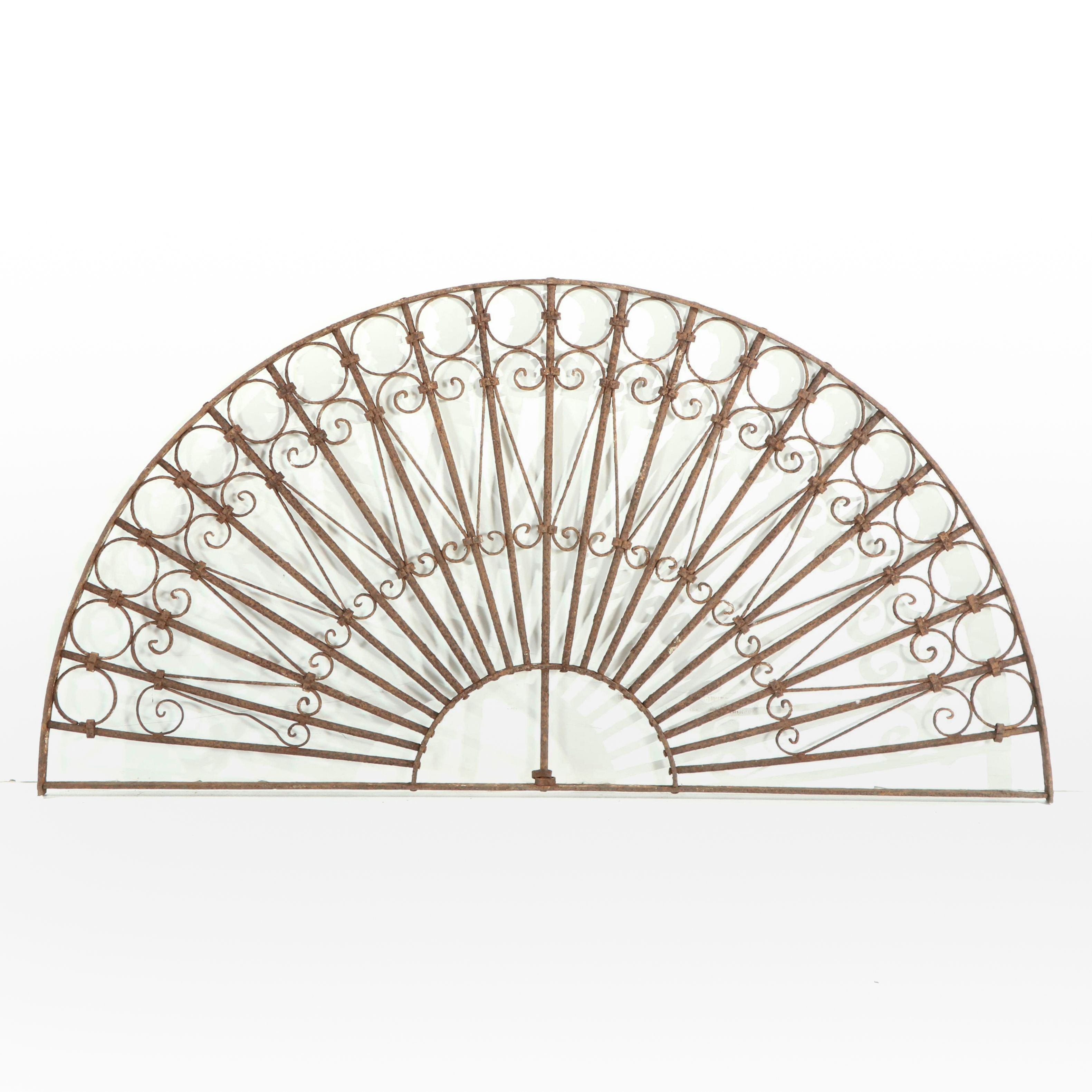 Late Victorian Hand-Forged Wrought Iron Transom or Arch Grill