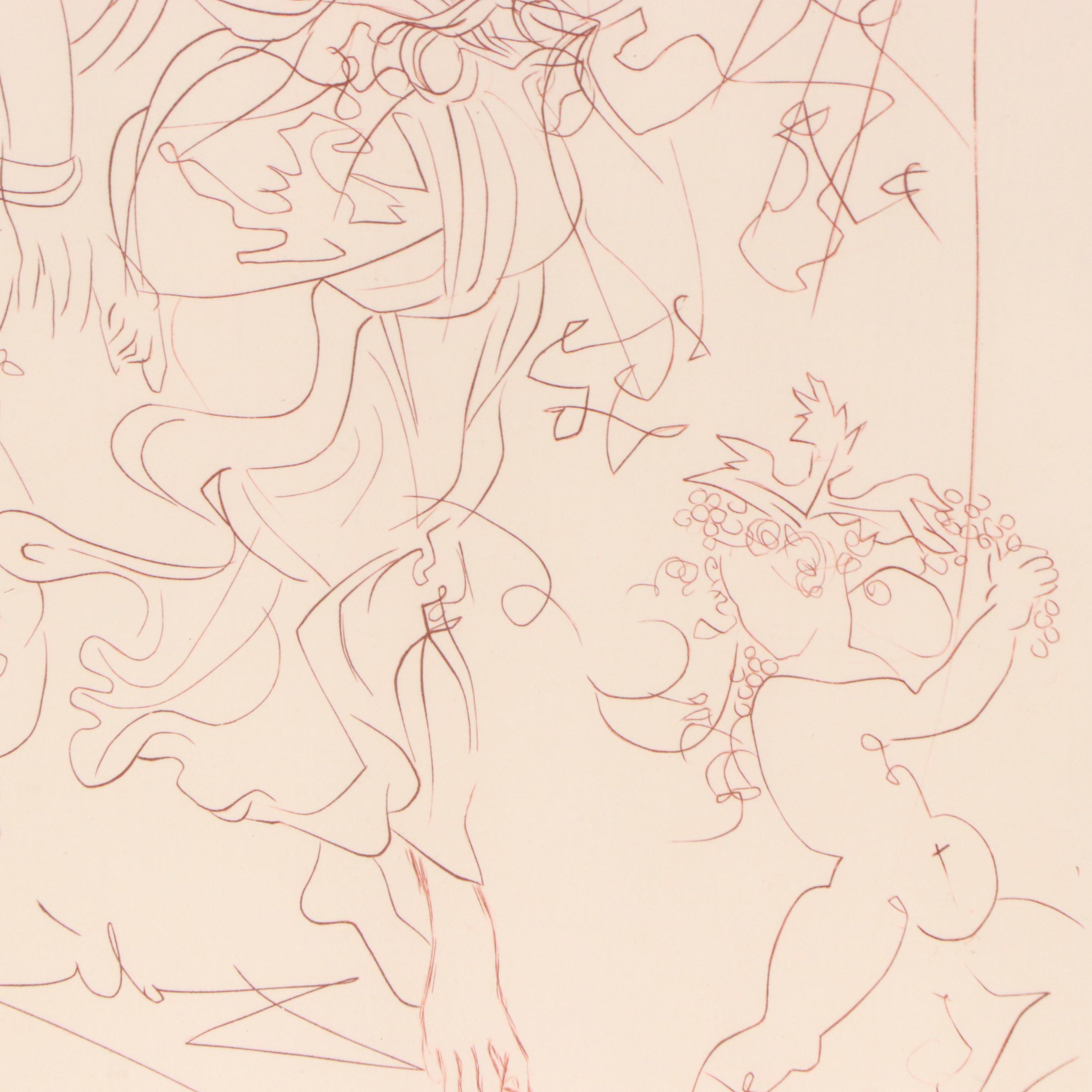 Salvador Dalí Restrike Sanguine Etching "Autumn"