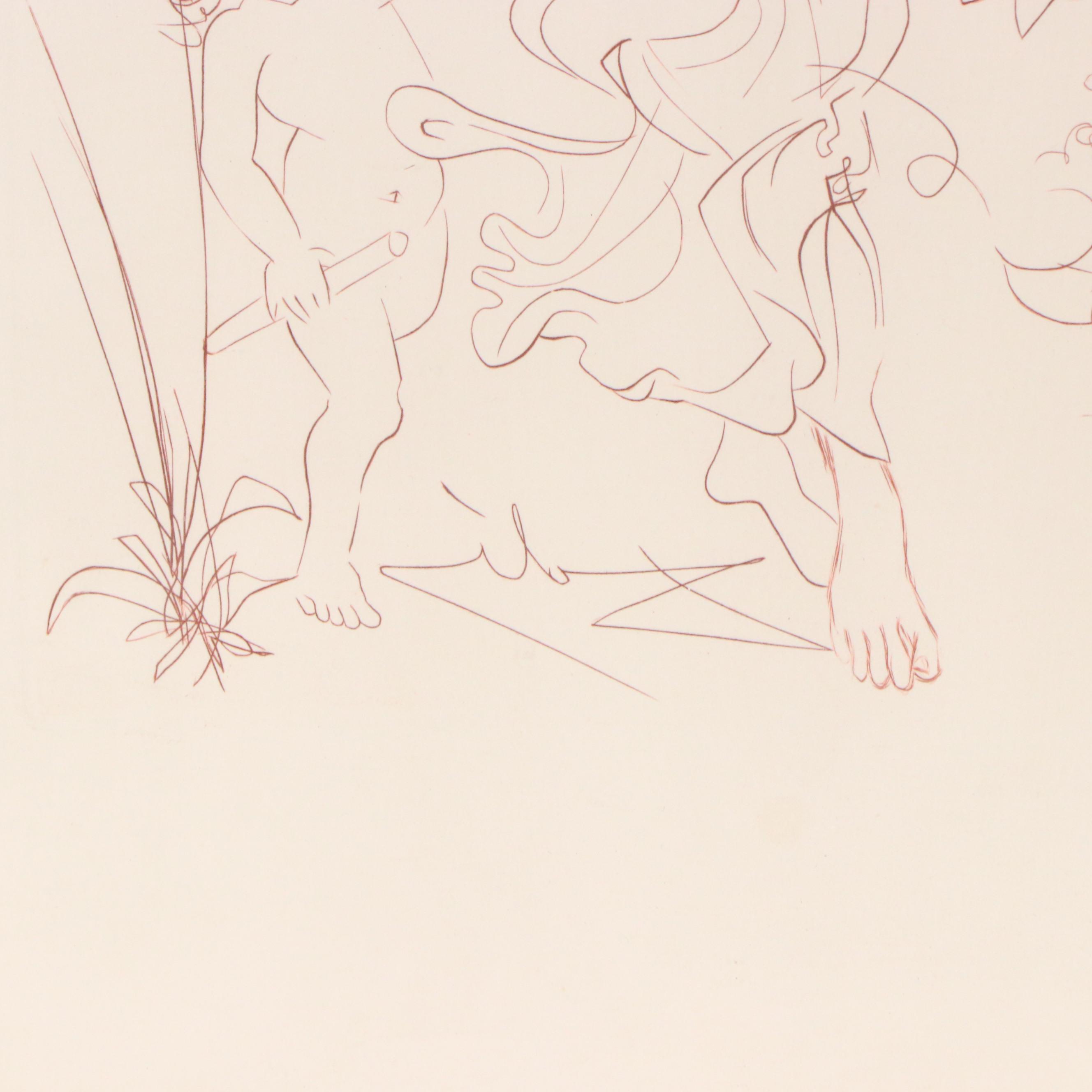 Salvador Dalí Restrike Sanguine Etching "Autumn"