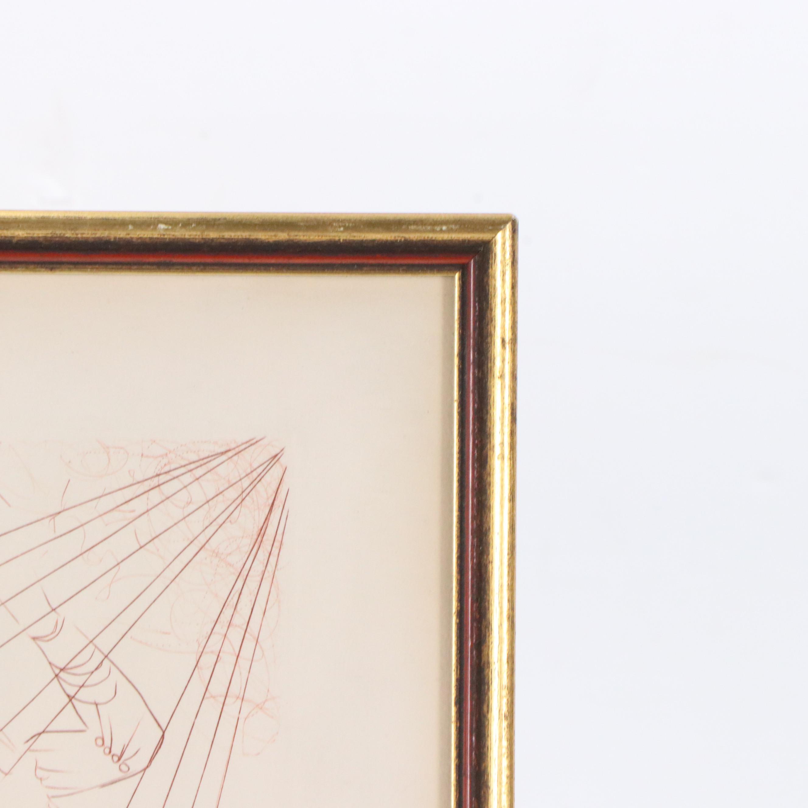 Salvador Dalí Restrike Sanguine Etching "Autumn"