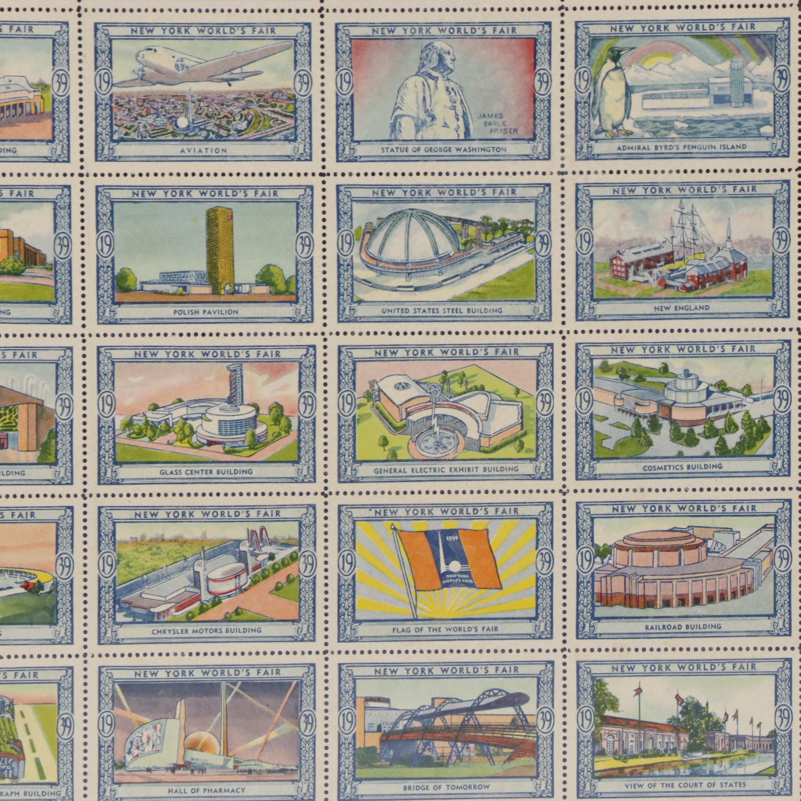 1939 World's Fair Poster Stamps, Lamp, Felt Panel, Bank and More