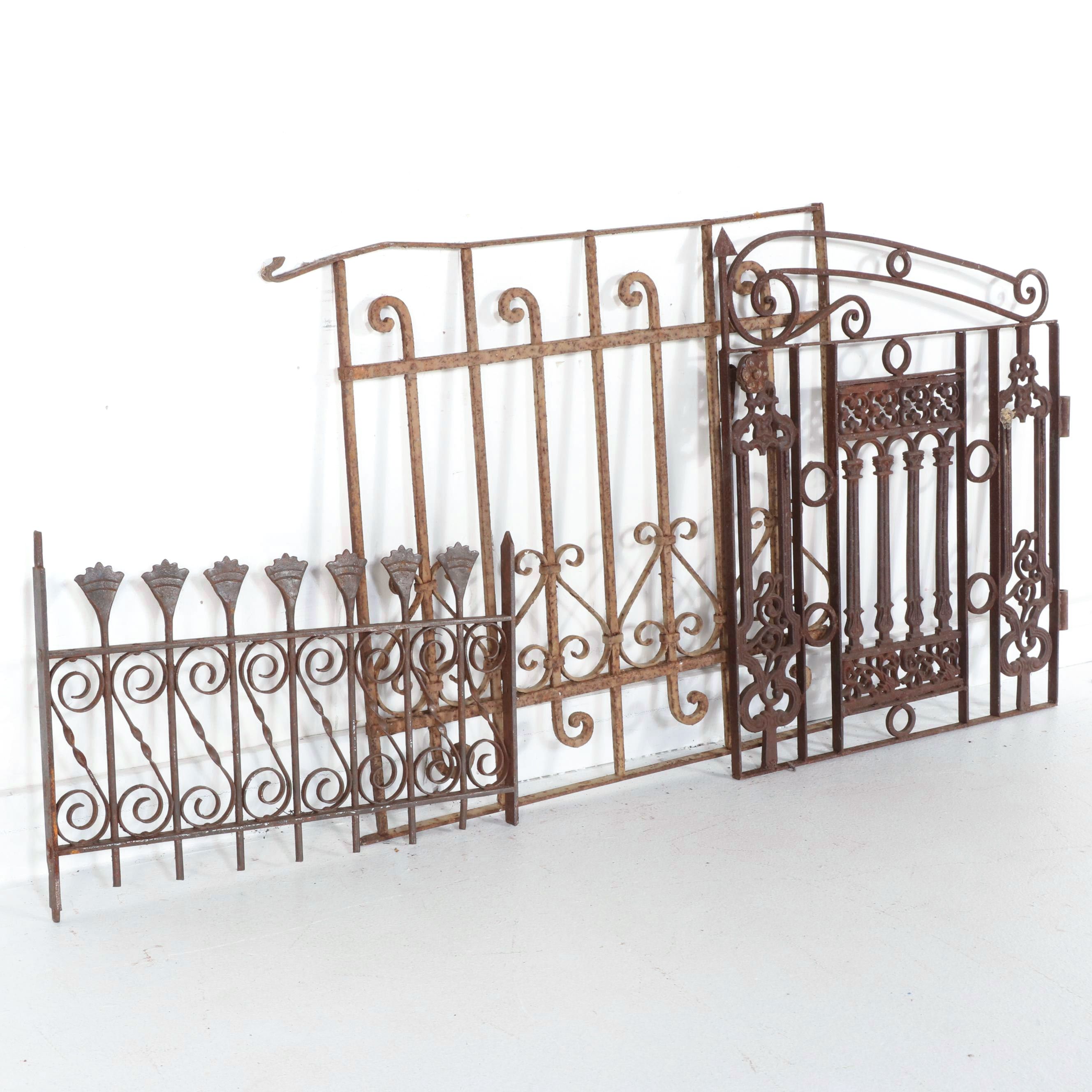 Late Victorian Hand-Forged Wrought Iron Fence Panel