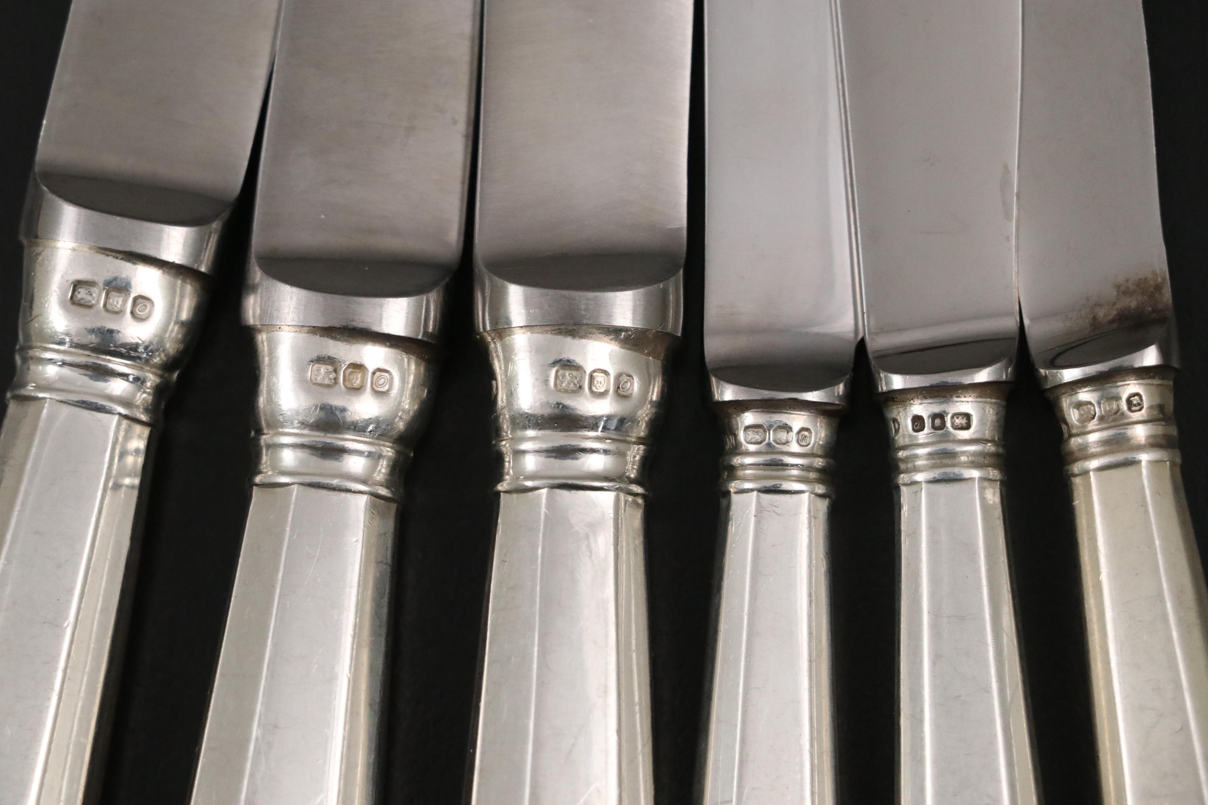 English Tiffany & Co. "Rat Tail" Sterling Silver Flatware, 1969