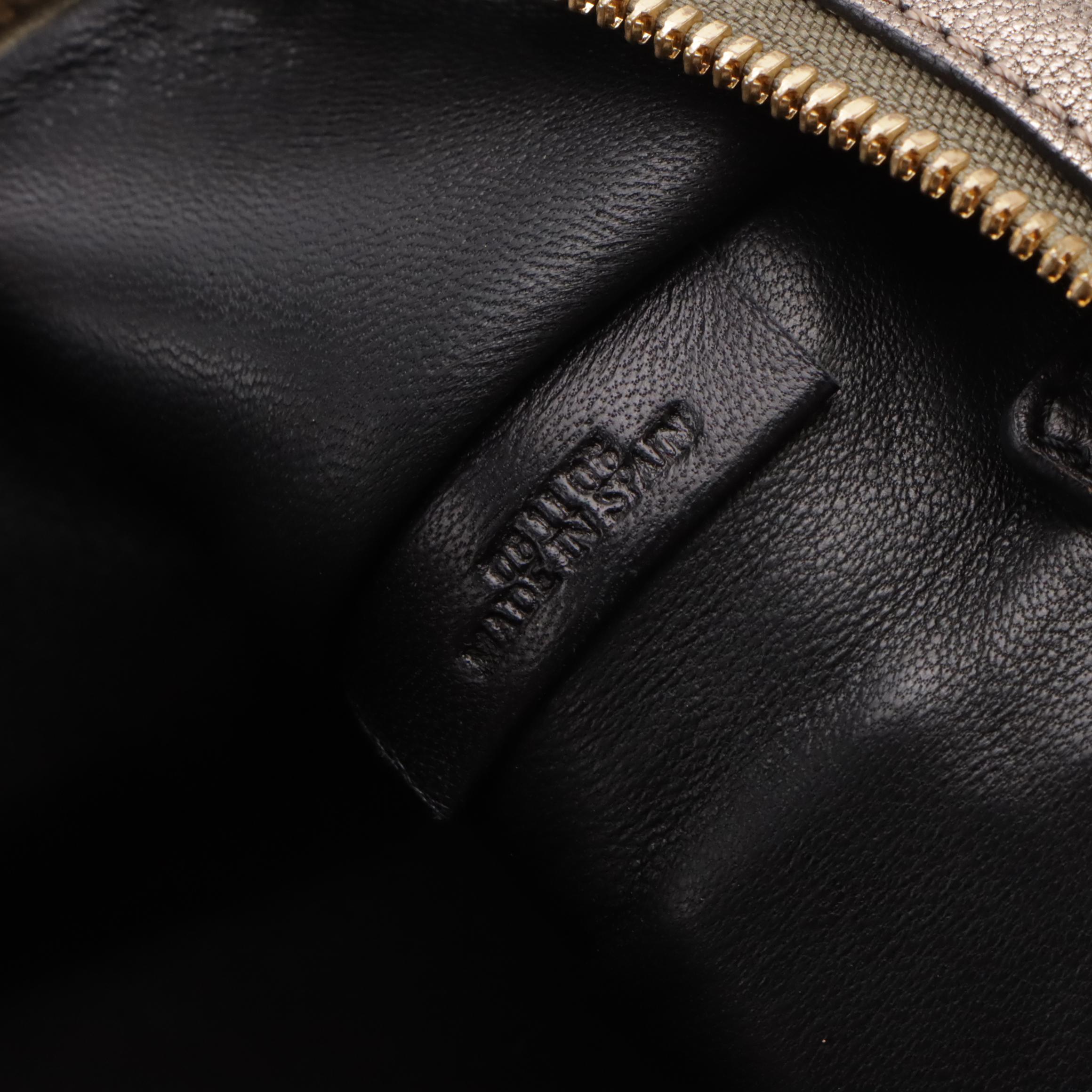 Loewe Amazona Anagram Metallic Leather Boston Bag