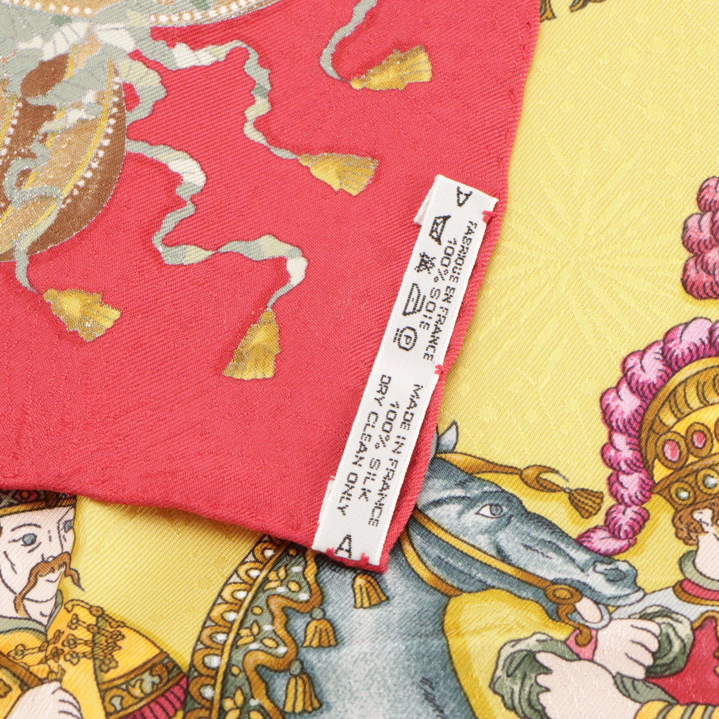 Hermés "Les Fêtes du Roi Soleil" Scarf 90 in Silk Fireworks Jacquard with Box