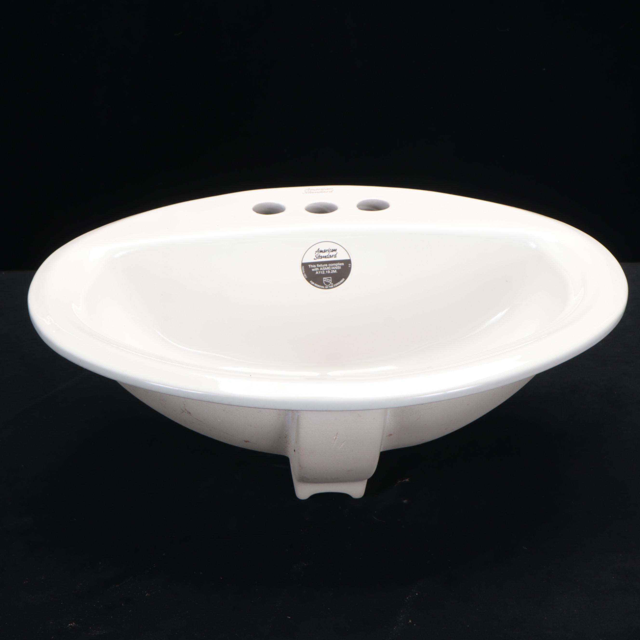 American Standard Self-Rimming Porcelain Bathroom Sink, 1998