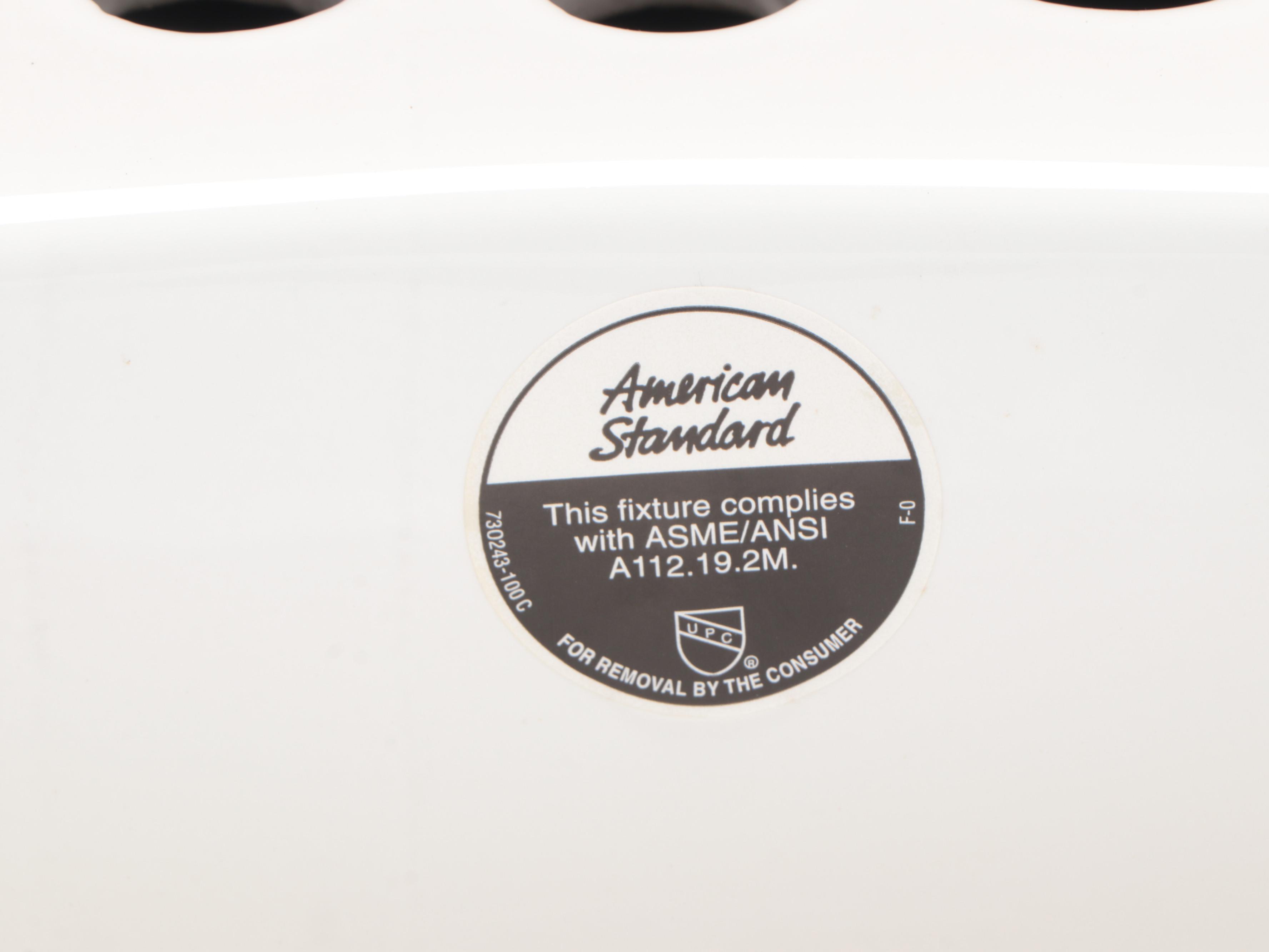 American Standard Self-Rimming Porcelain Bathroom Sink, 1998