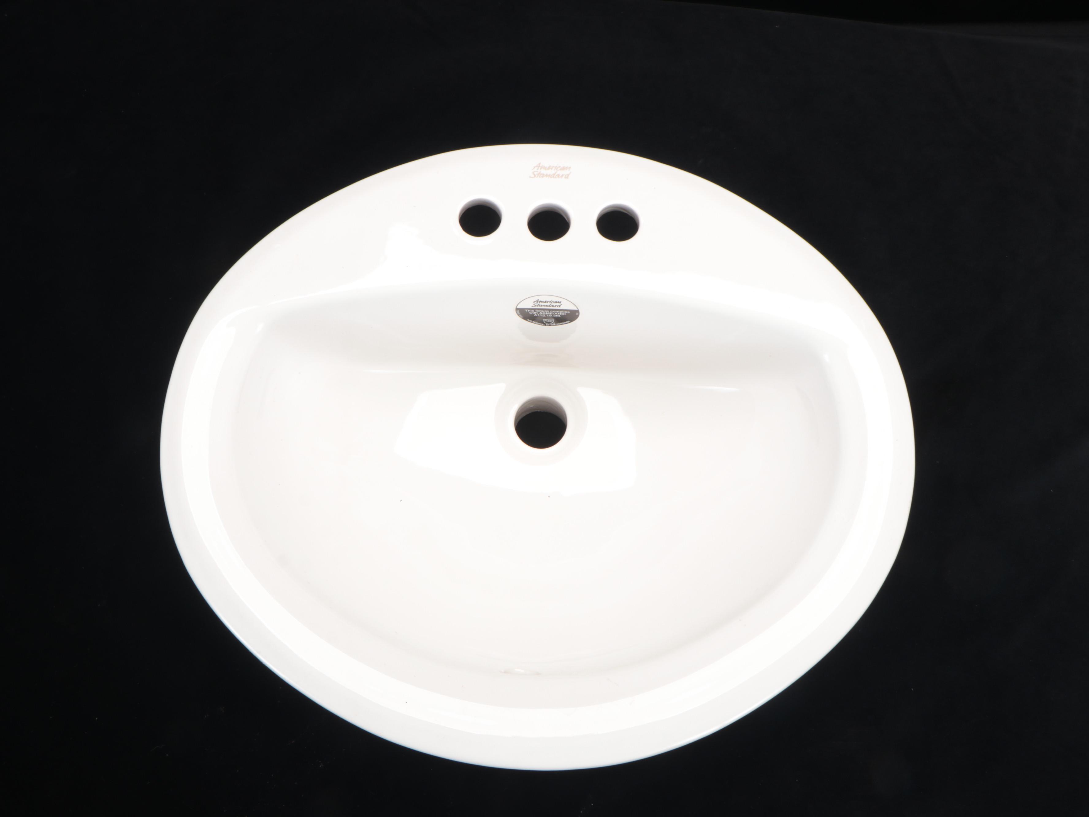 American Standard Self-Rimming Porcelain Bathroom Sink, 1998