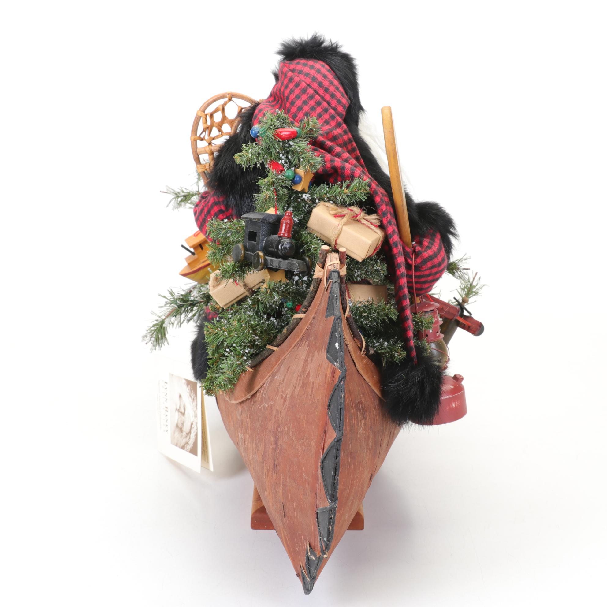 Lynn Haney "Santa of Spruce Creek" Santa in Canoe Figurine,1998