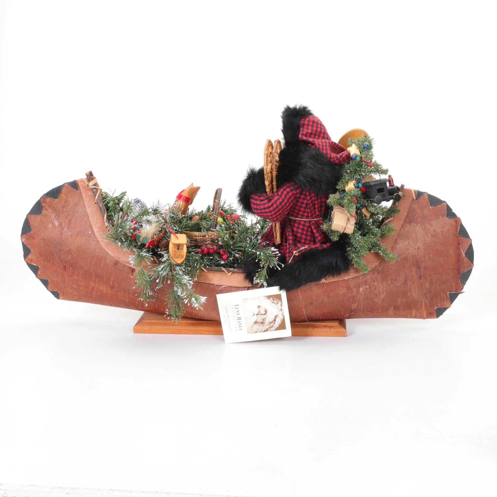 Lynn Haney "Santa of Spruce Creek" Santa in Canoe Figurine,1998