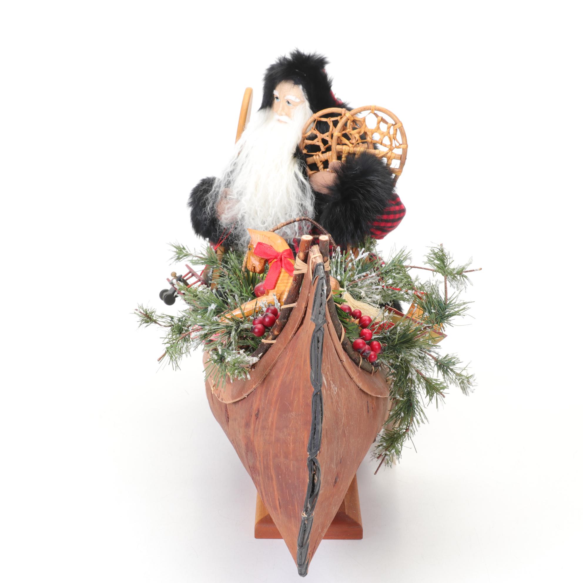 Lynn Haney "Santa of Spruce Creek" Santa in Canoe Figurine,1998