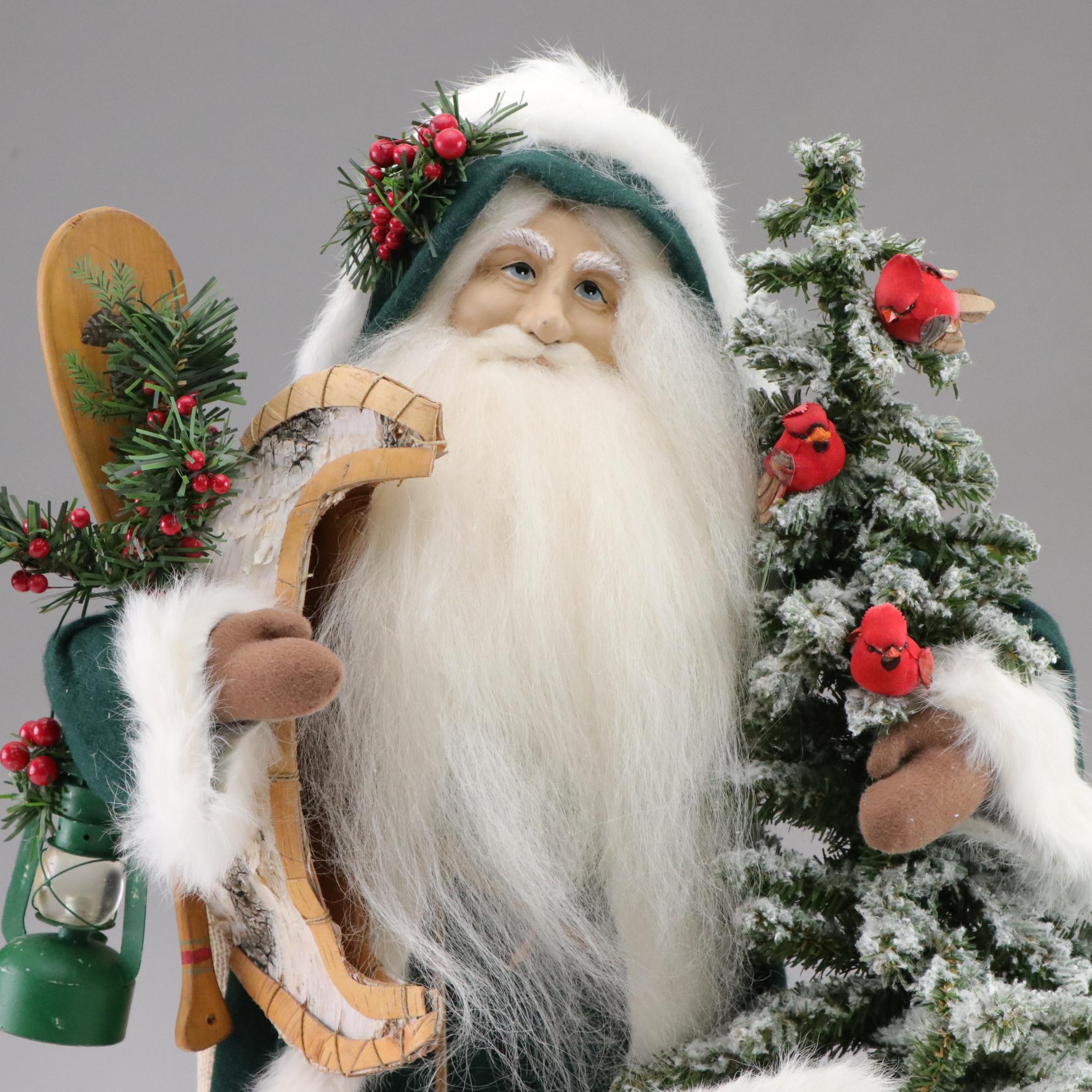 Lynn Haney "Snowbound" Signed Santa and Dog Figurine, 1999