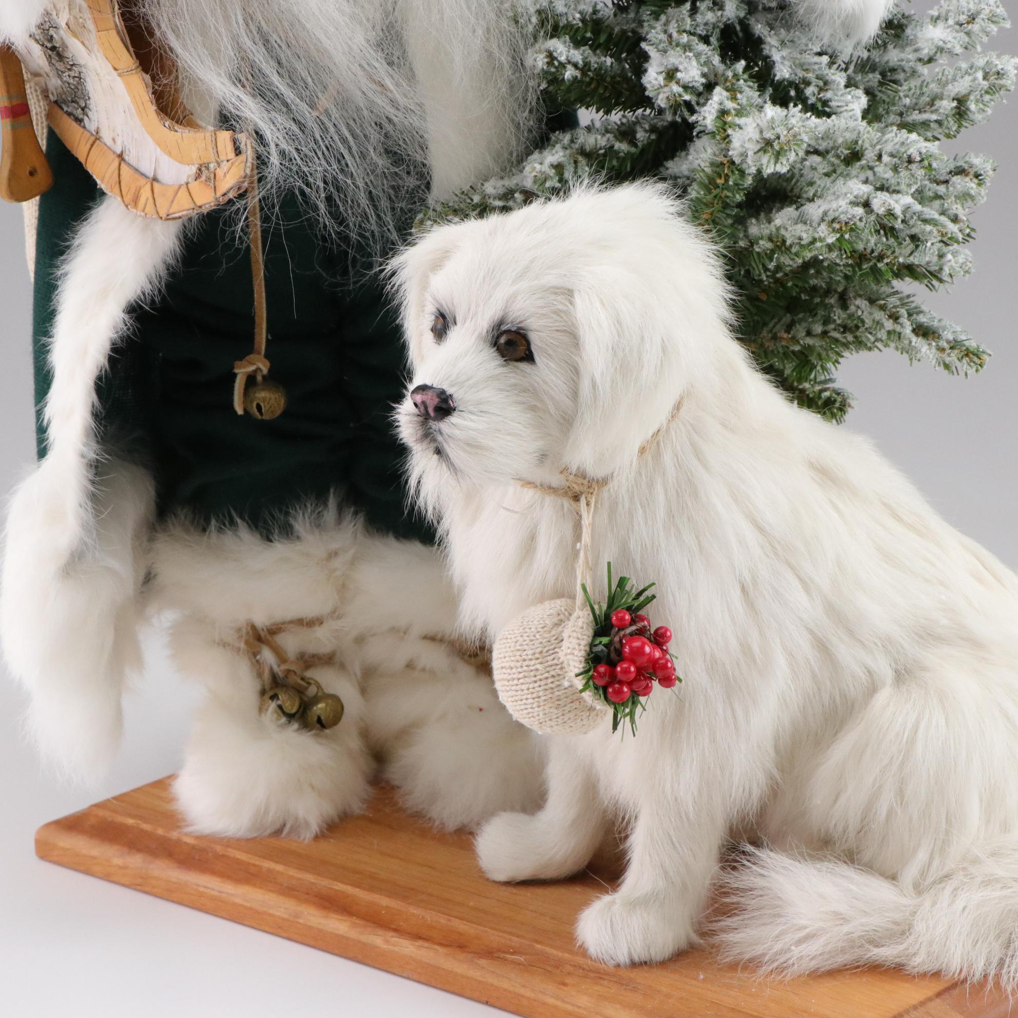Lynn Haney "Snowbound" Signed Santa and Dog Figurine, 1999