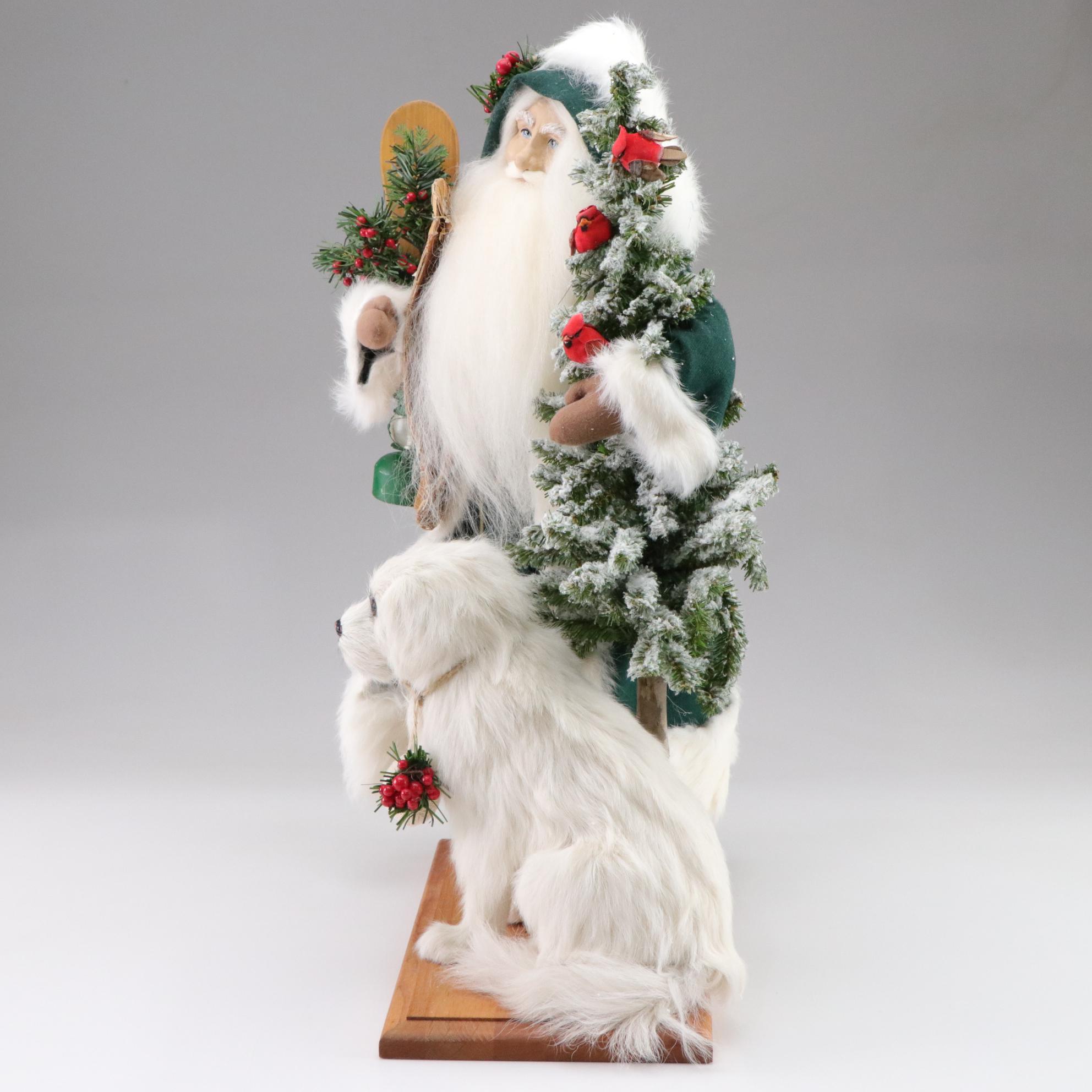 Lynn Haney "Snowbound" Signed Santa and Dog Figurine, 1999