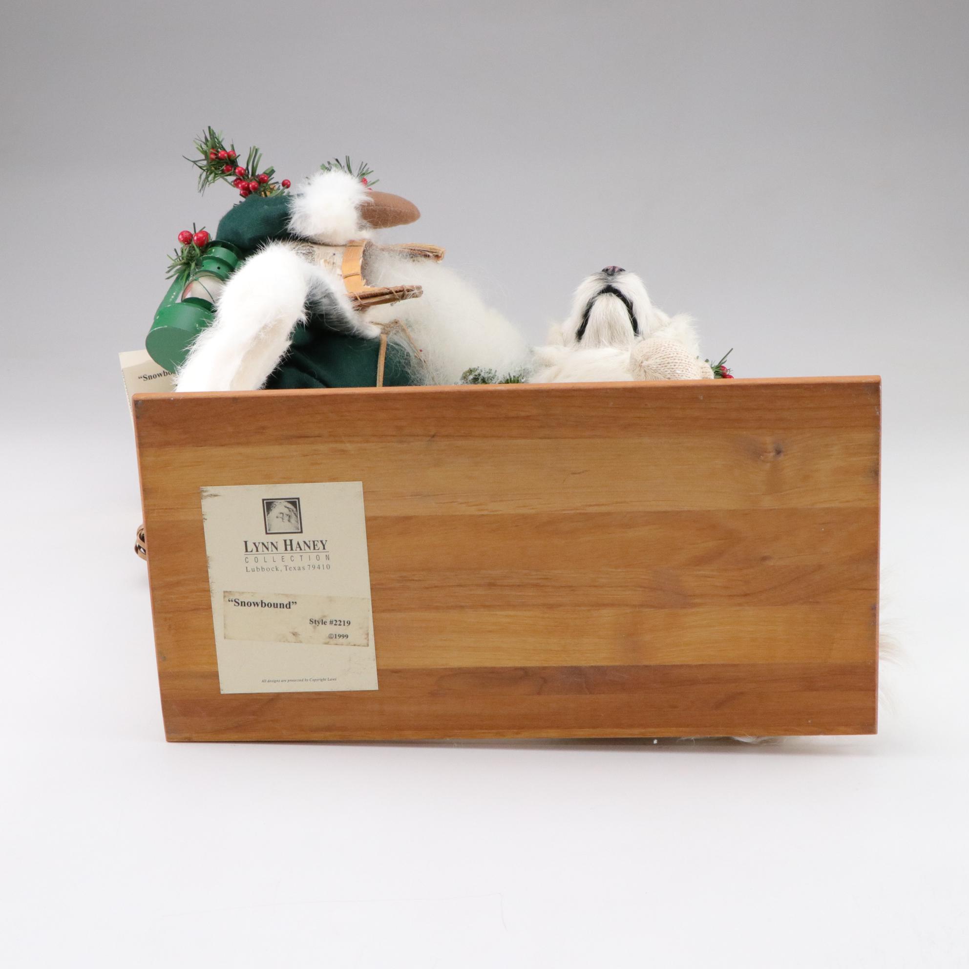 Lynn Haney "Snowbound" Signed Santa and Dog Figurine, 1999
