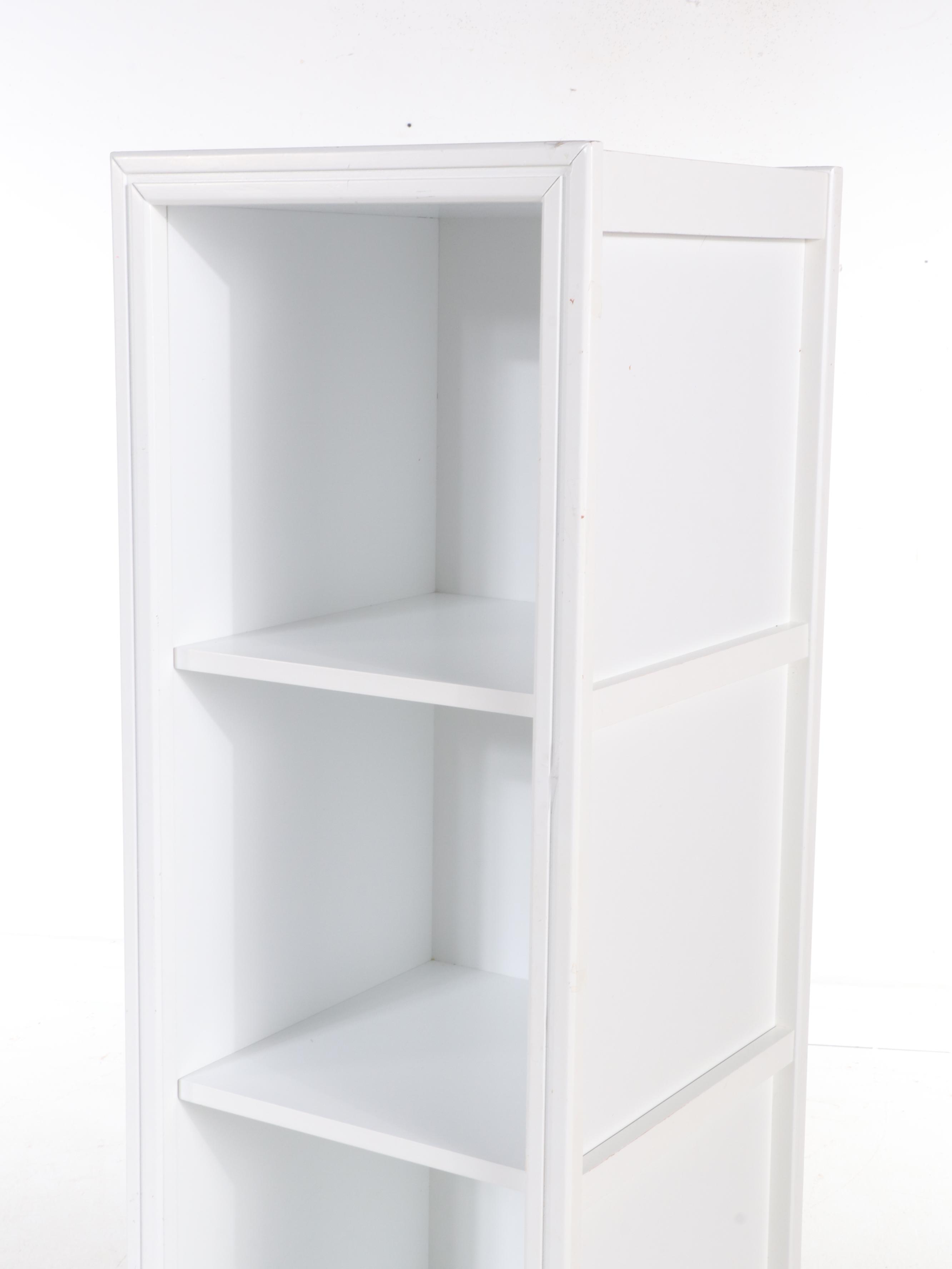 Painted Wood Cube Shaped Storage Cabinet