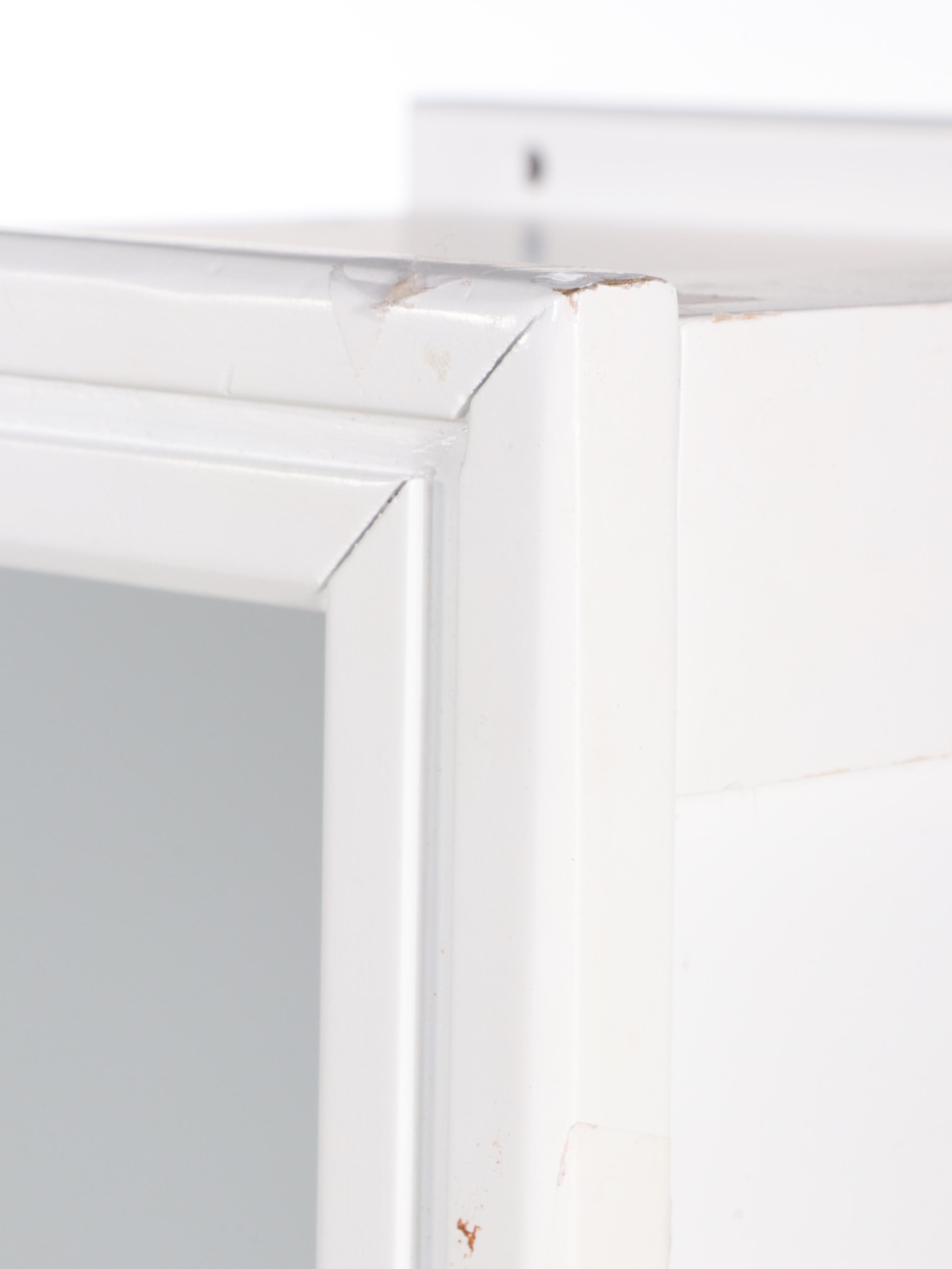 Painted Wood Cube Shaped Storage Cabinet